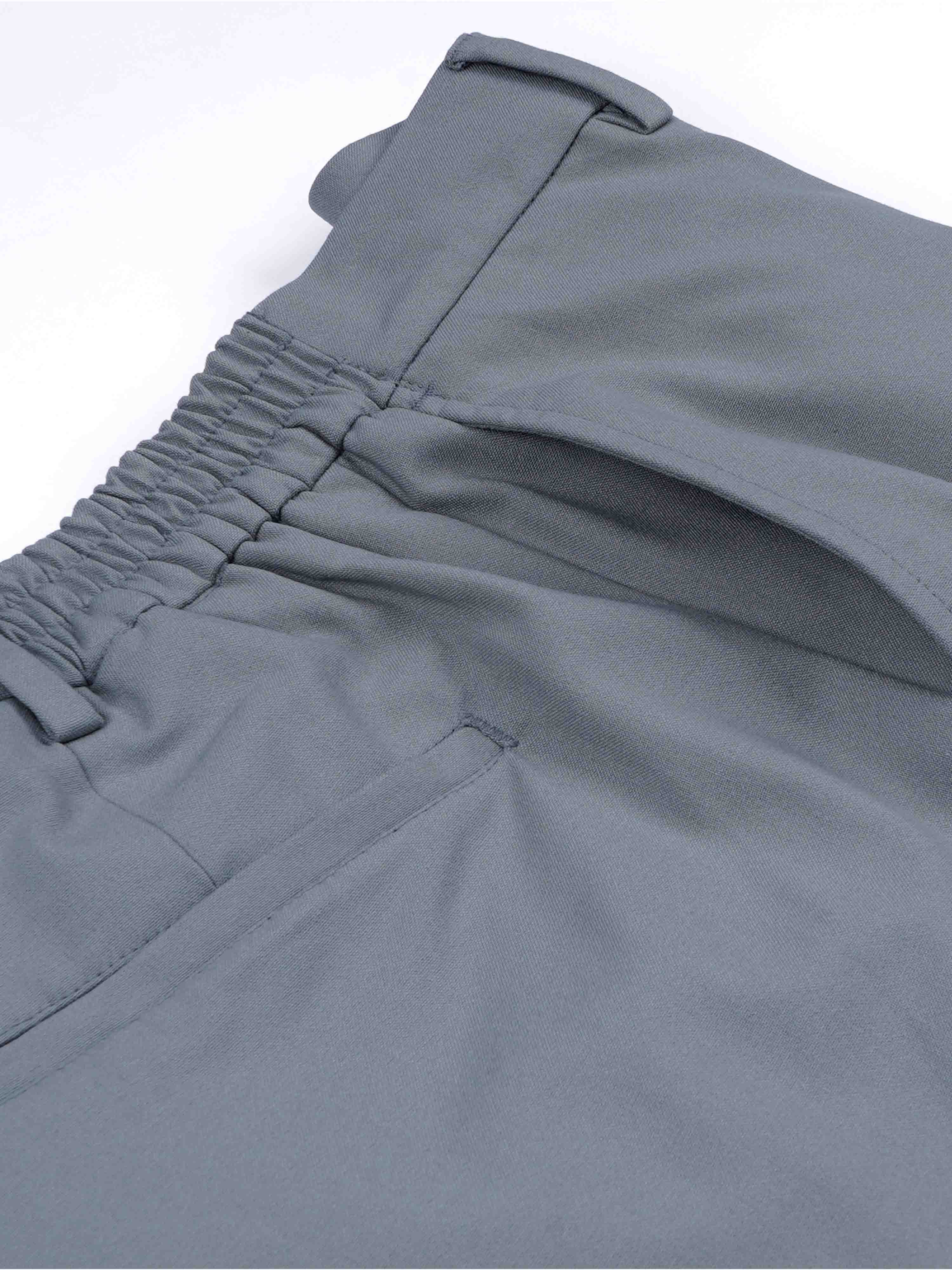 Mens Soft Light Grey Relaxed Trousers