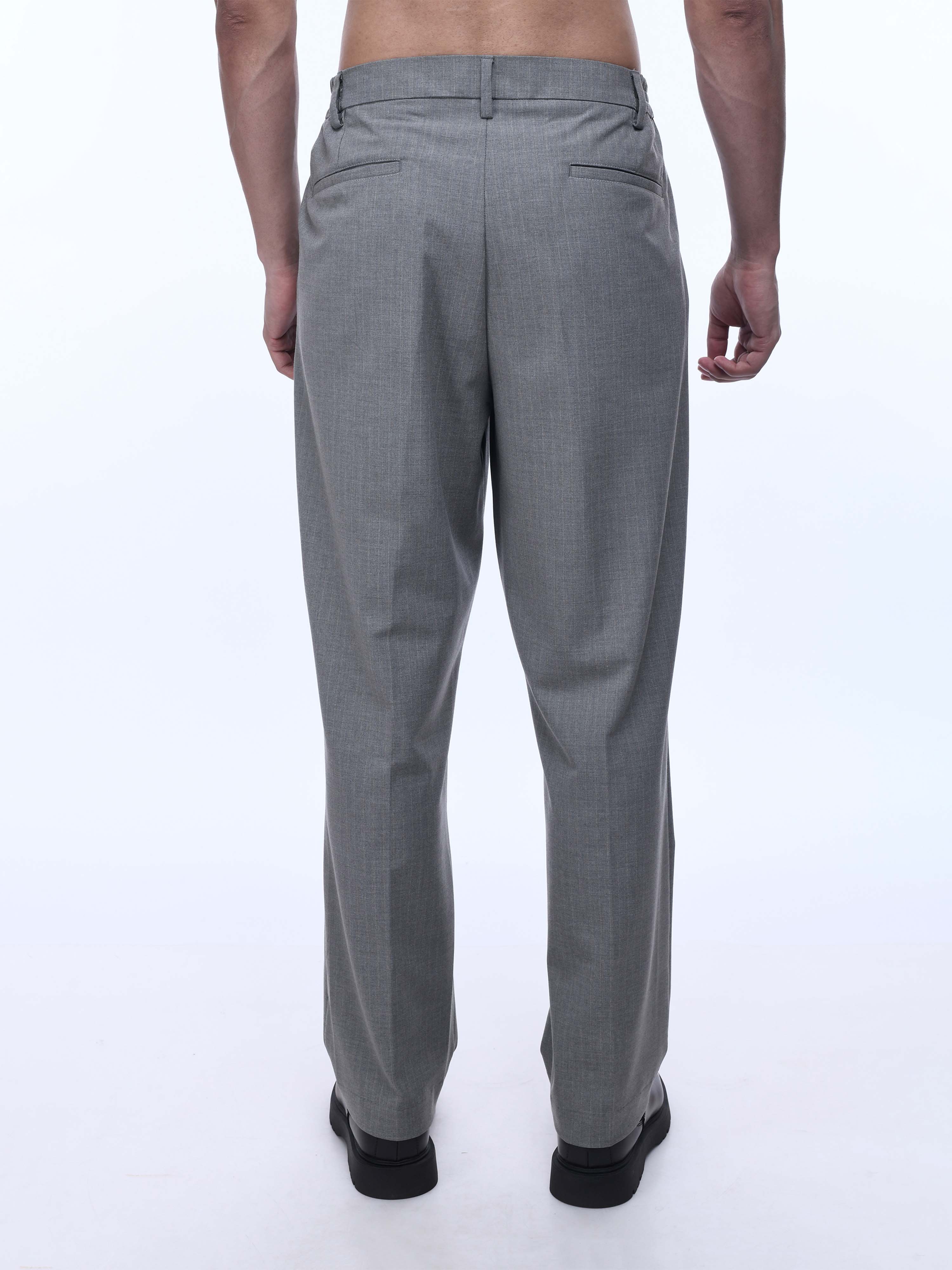 Soft Miracle Dark Grey Striped Relaxed Pants