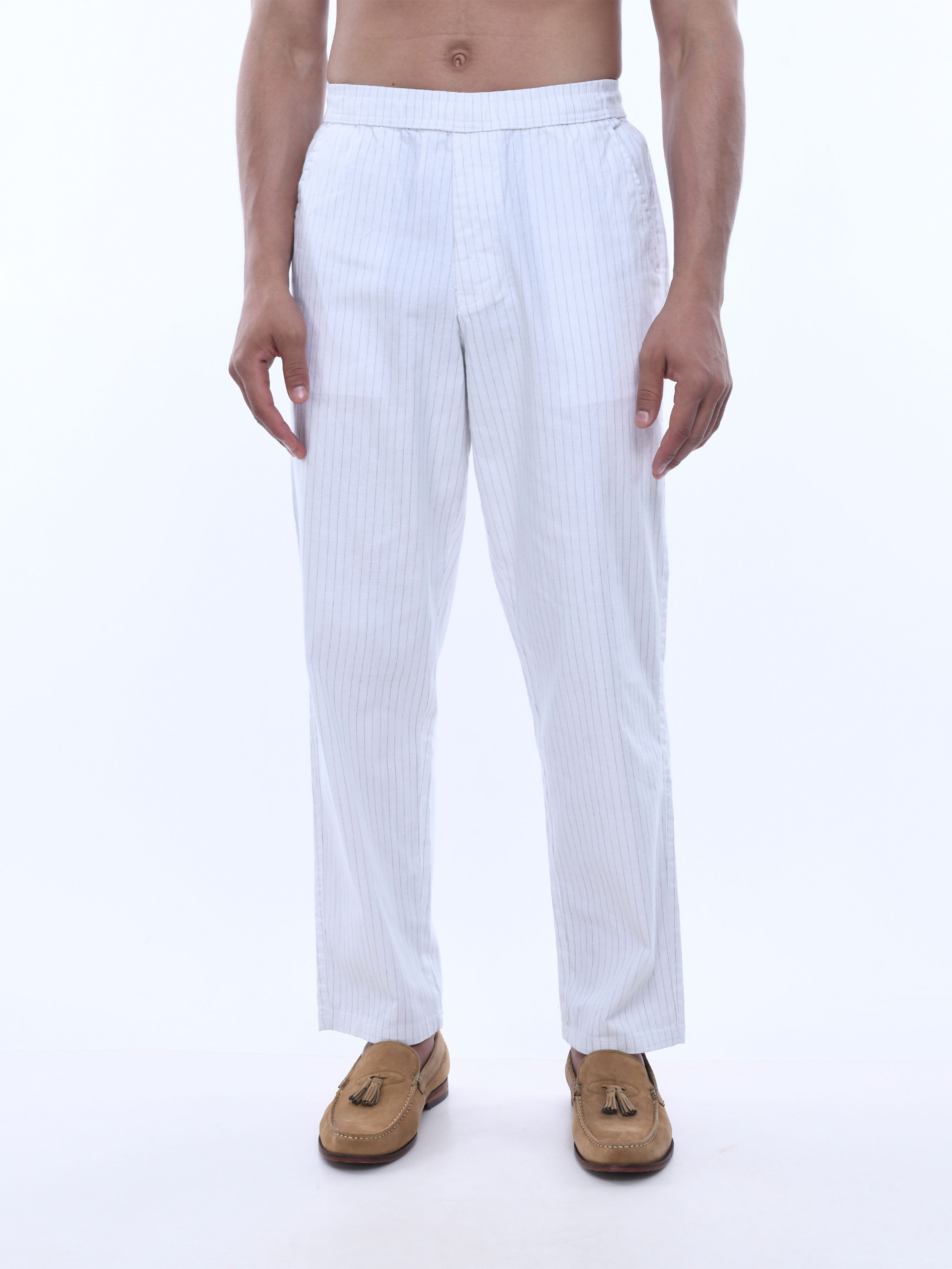 White Relaxed Cotton Baggy Joggers