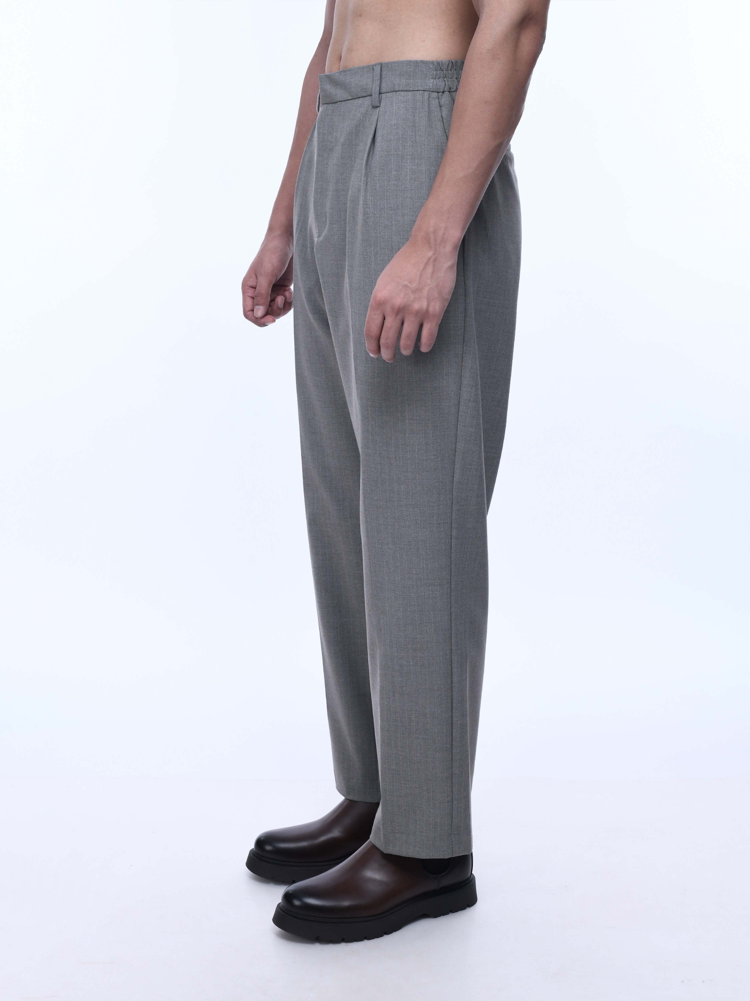 Soft Miracle Dark Grey Striped Relaxed Pants
