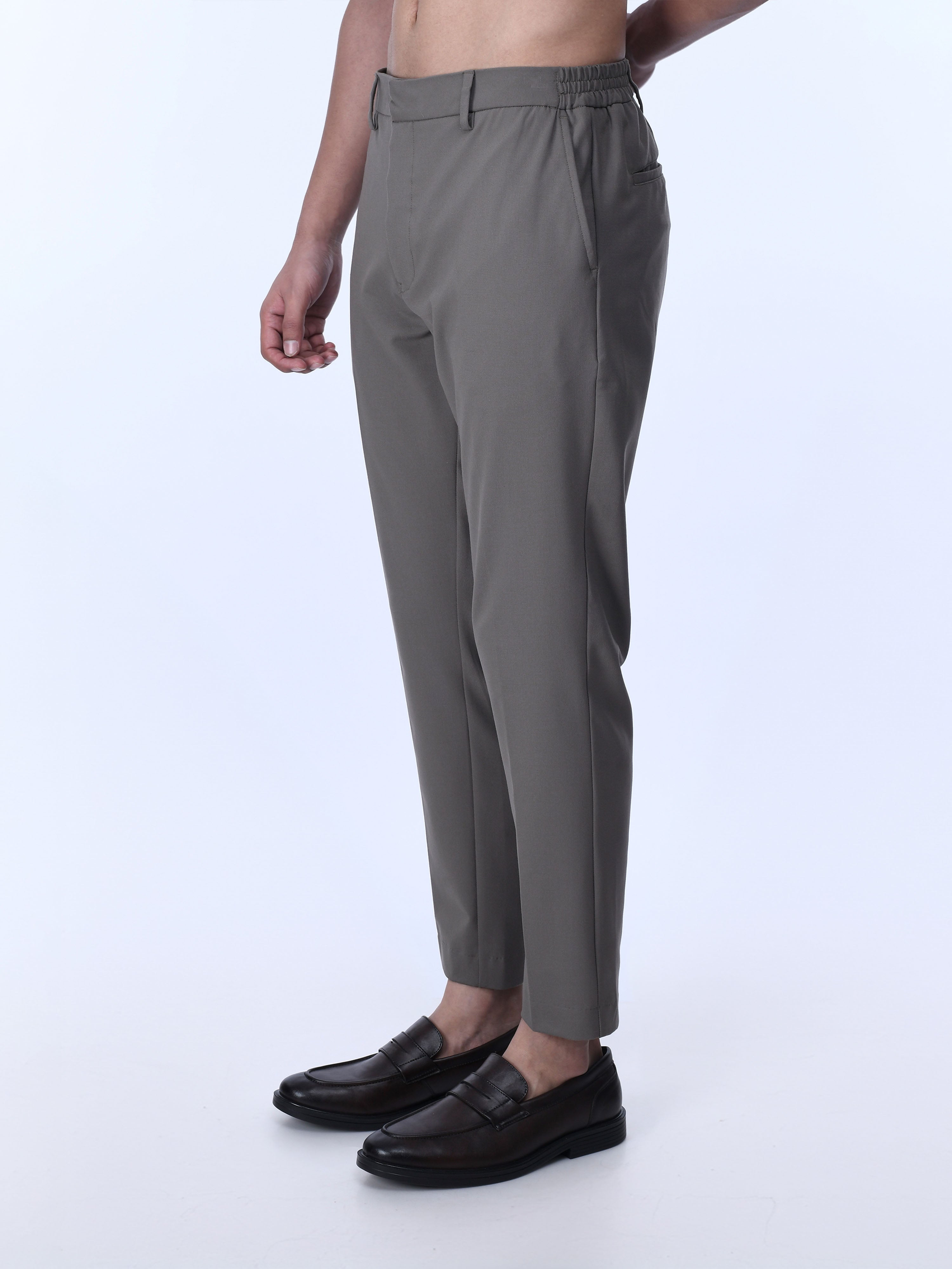 Beige Tailored Trousers Fit Pants