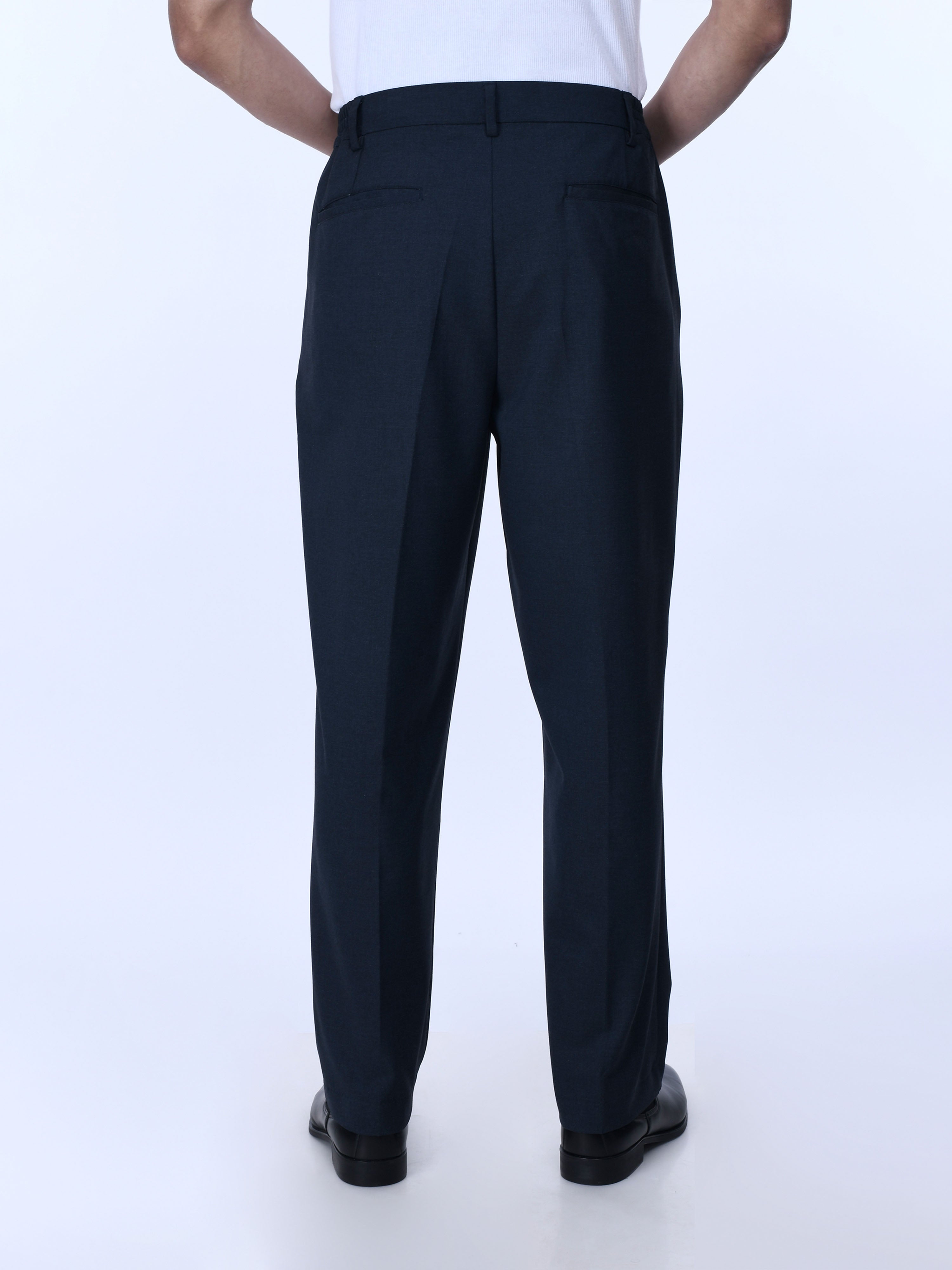 Soft Mens Navy Relaxed Trousers