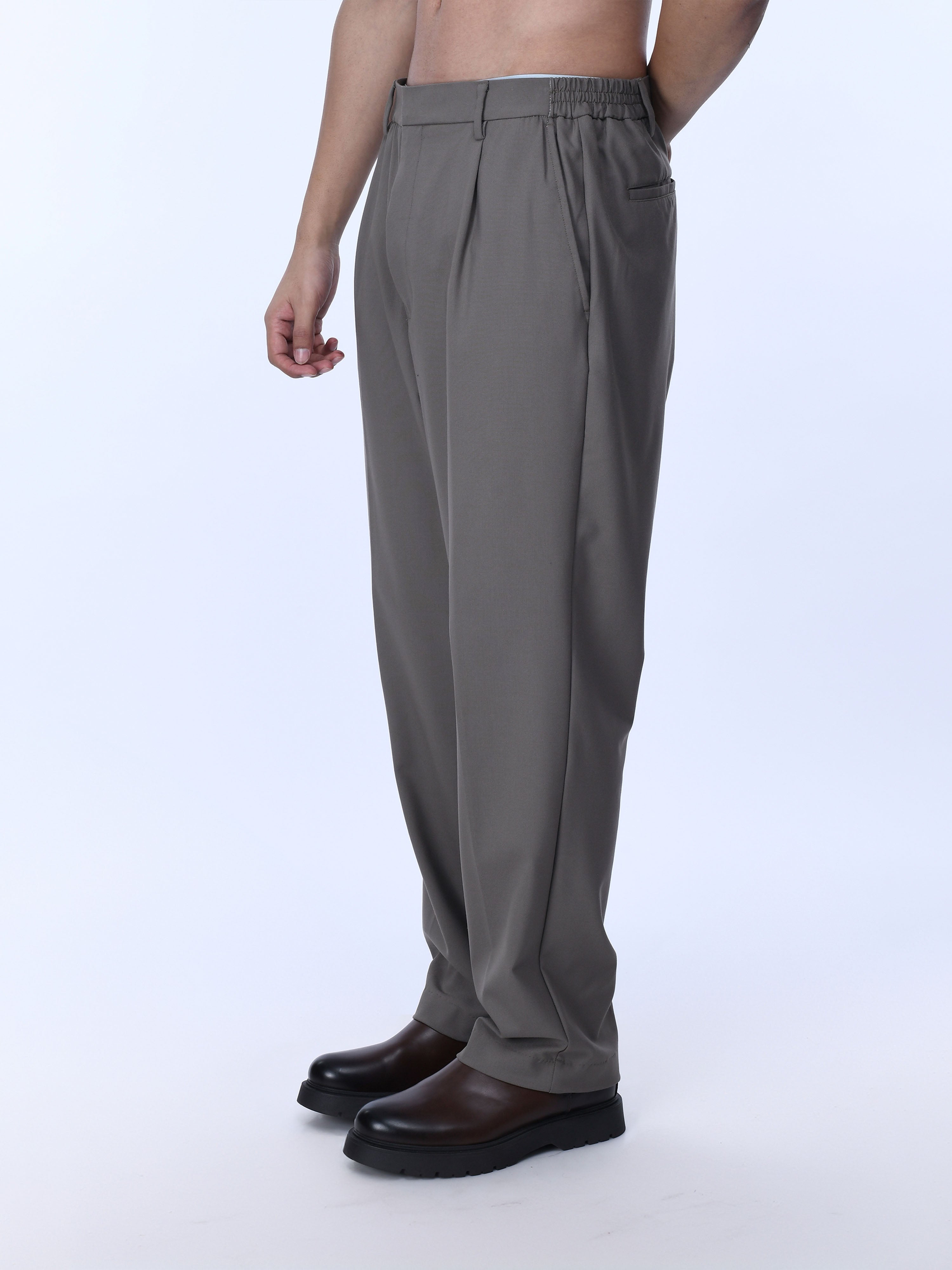 Soft Beige Relaxed Trousers for men