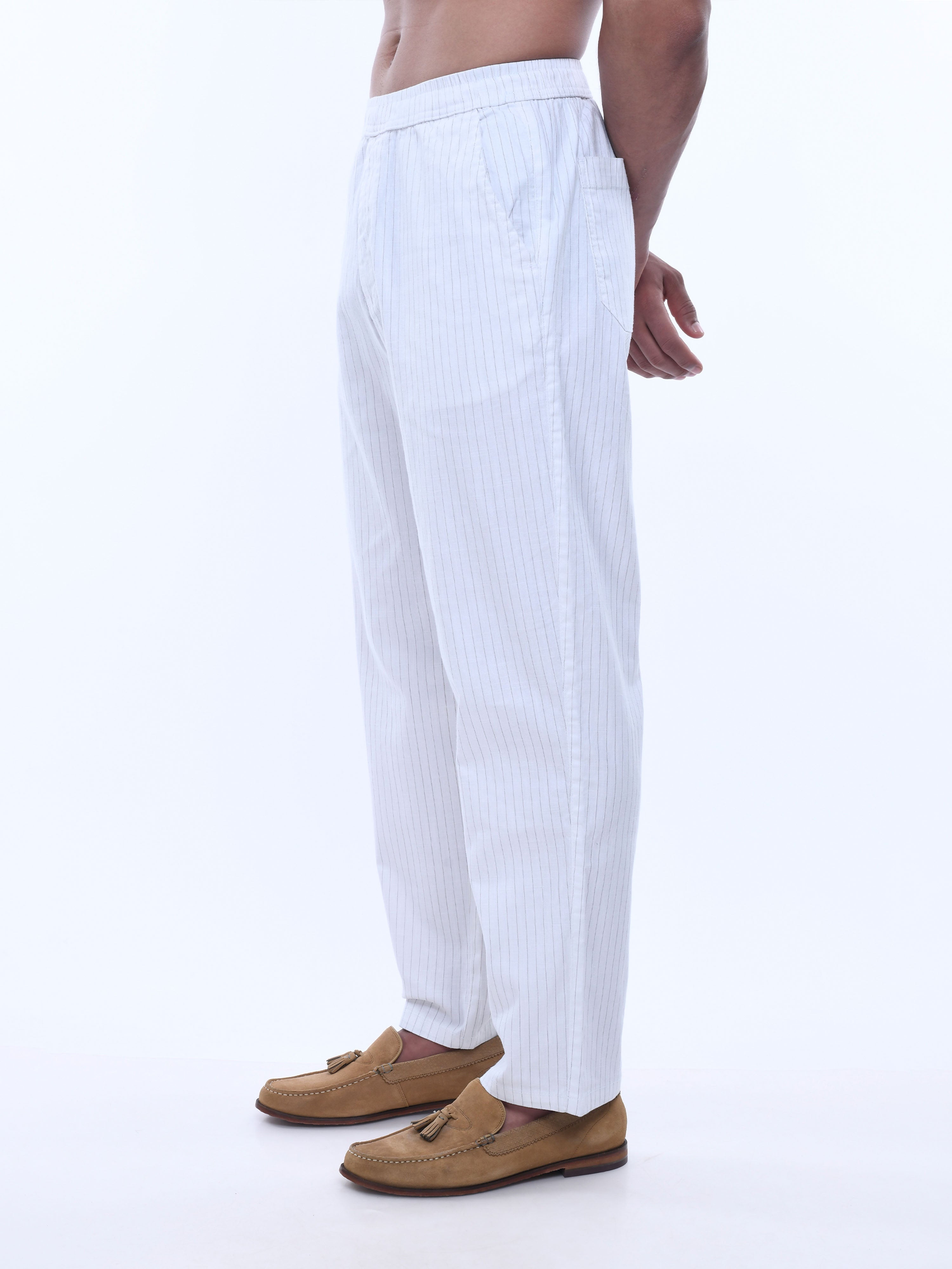 White Relaxed Cotton Baggy Joggers