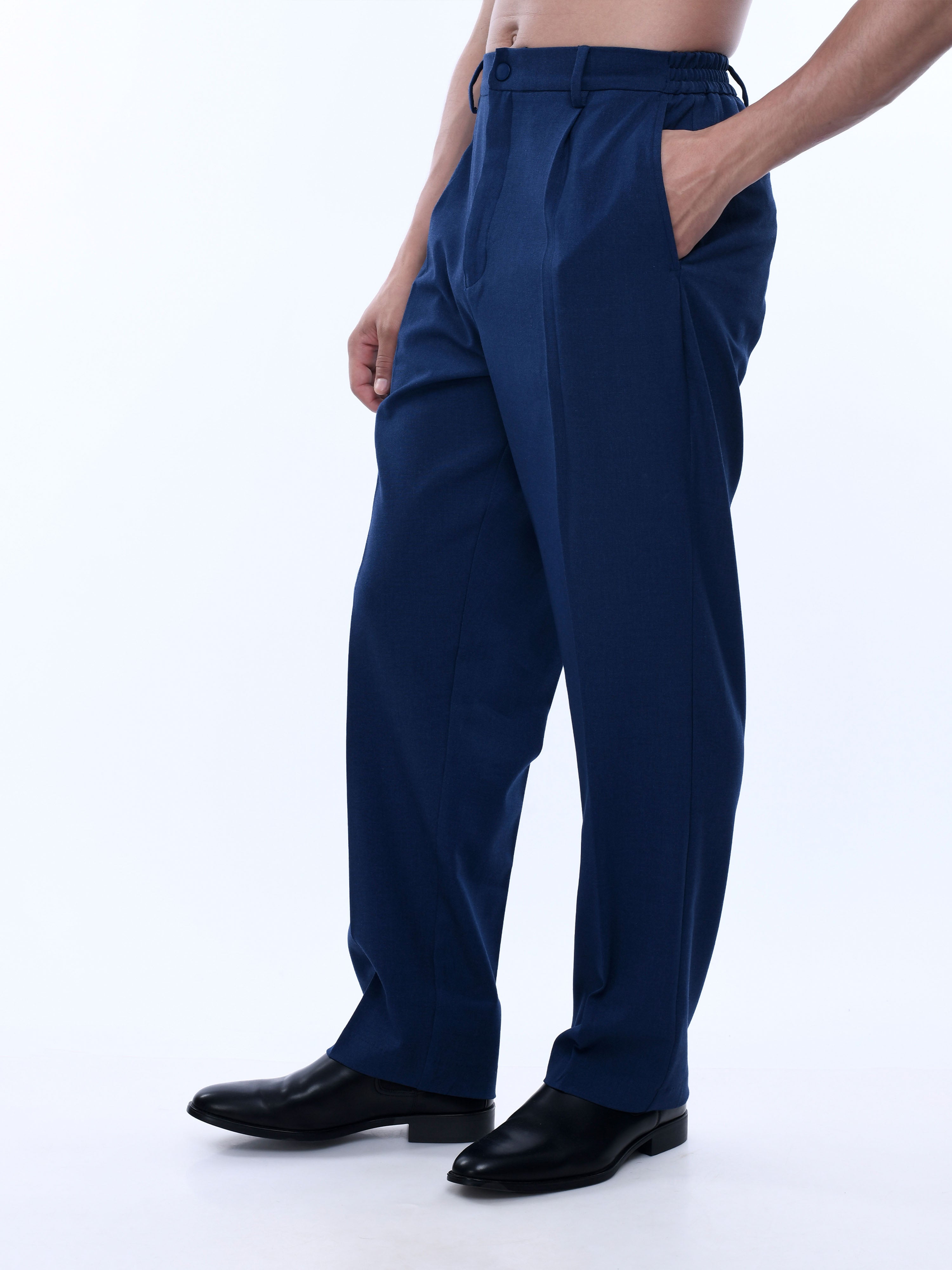 Navy Loose Fit trousers Mens Bottomwear