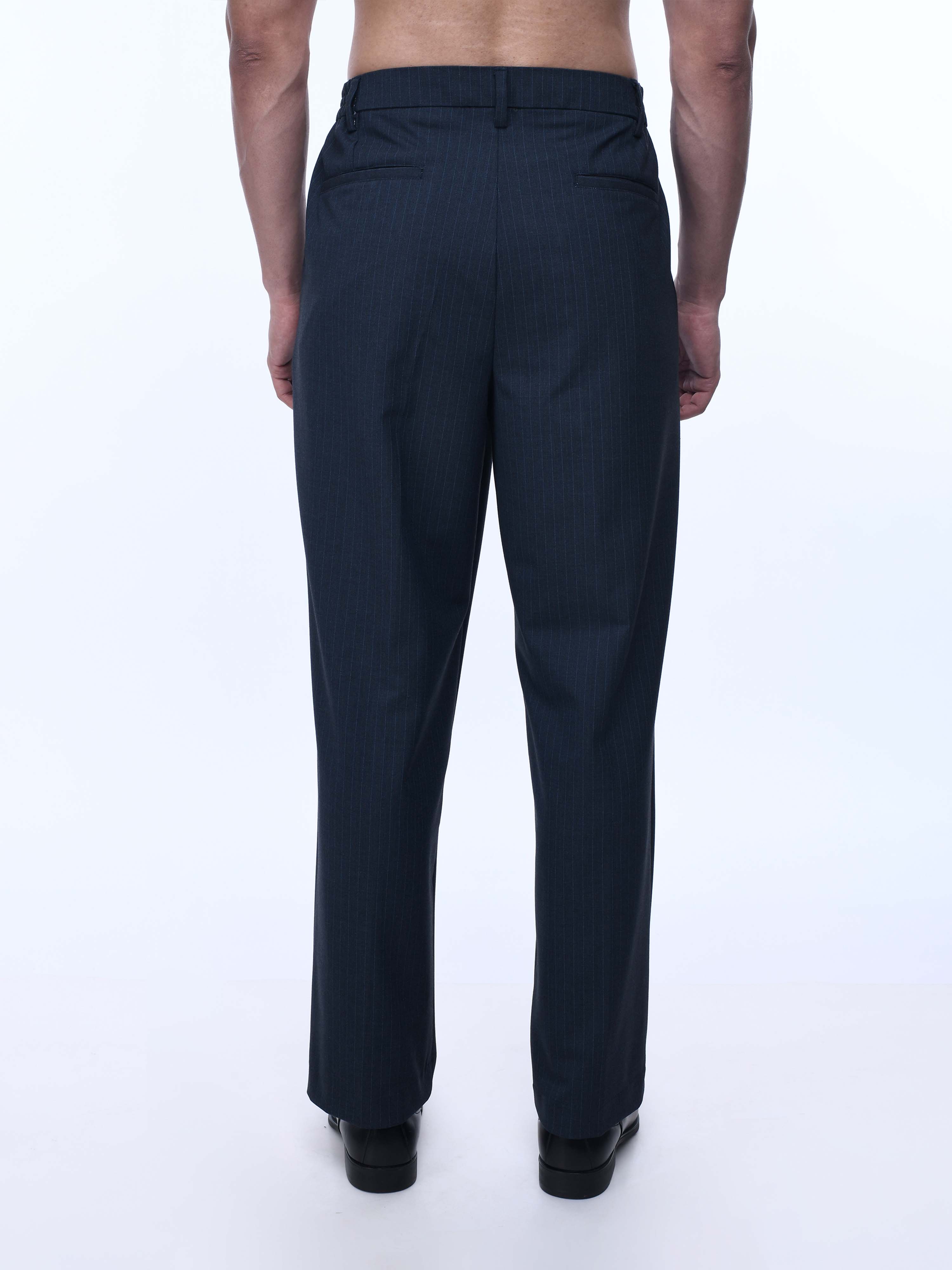 Soft Miracle Navy Striped Relaxed Pants