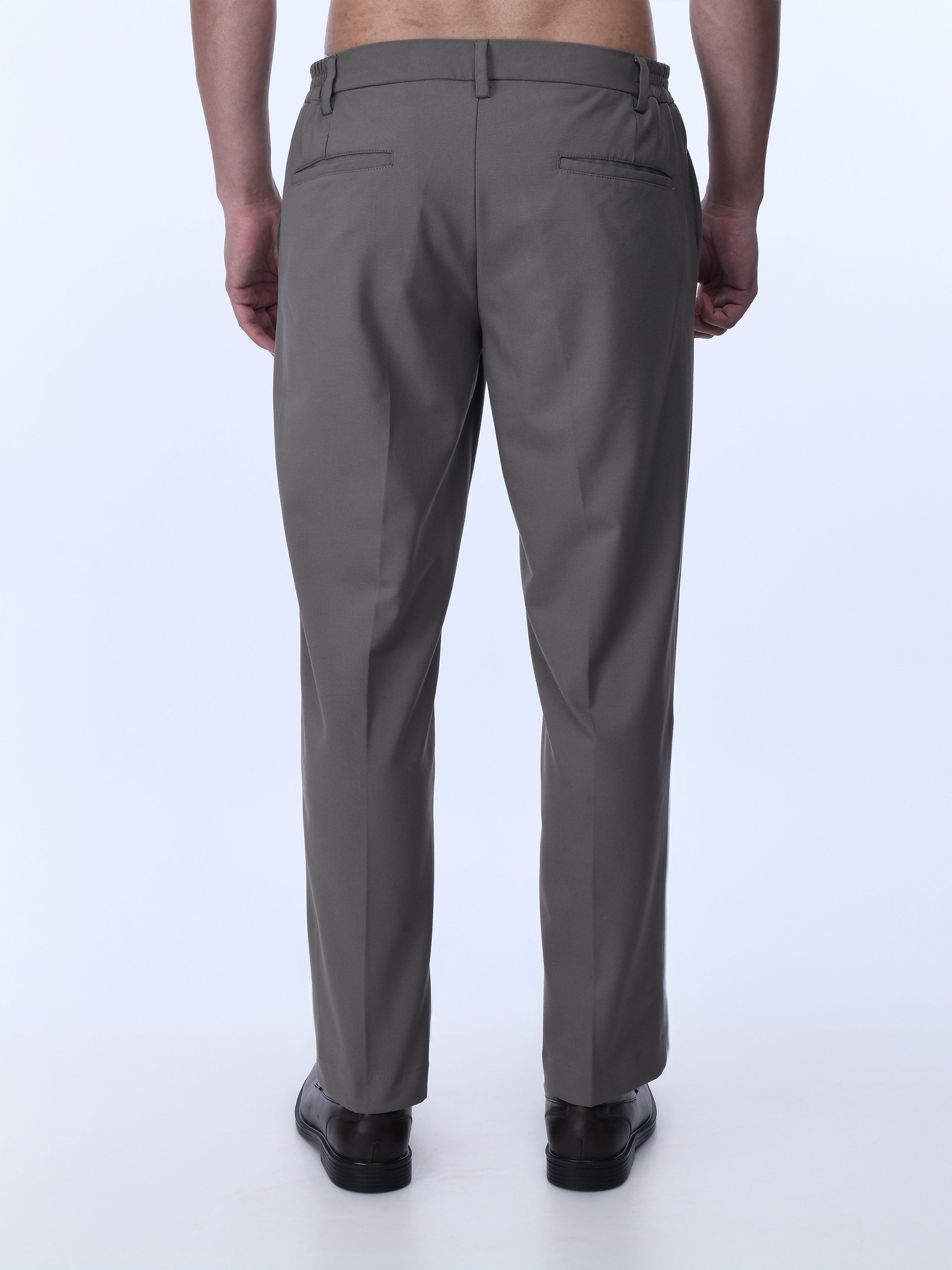 Beige Tailored Trousers Fit Pants