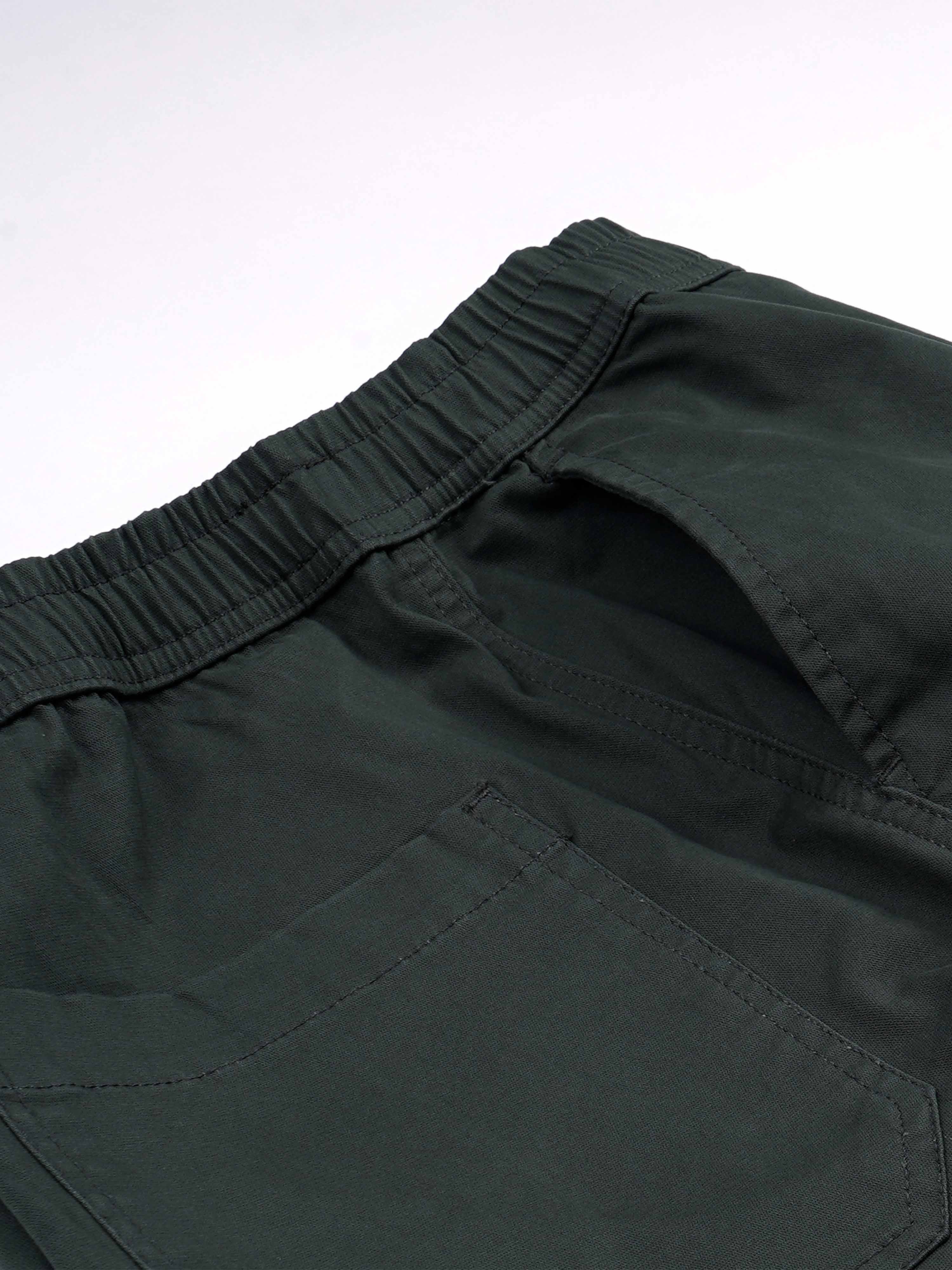 Olive Green Cargo Track Pants