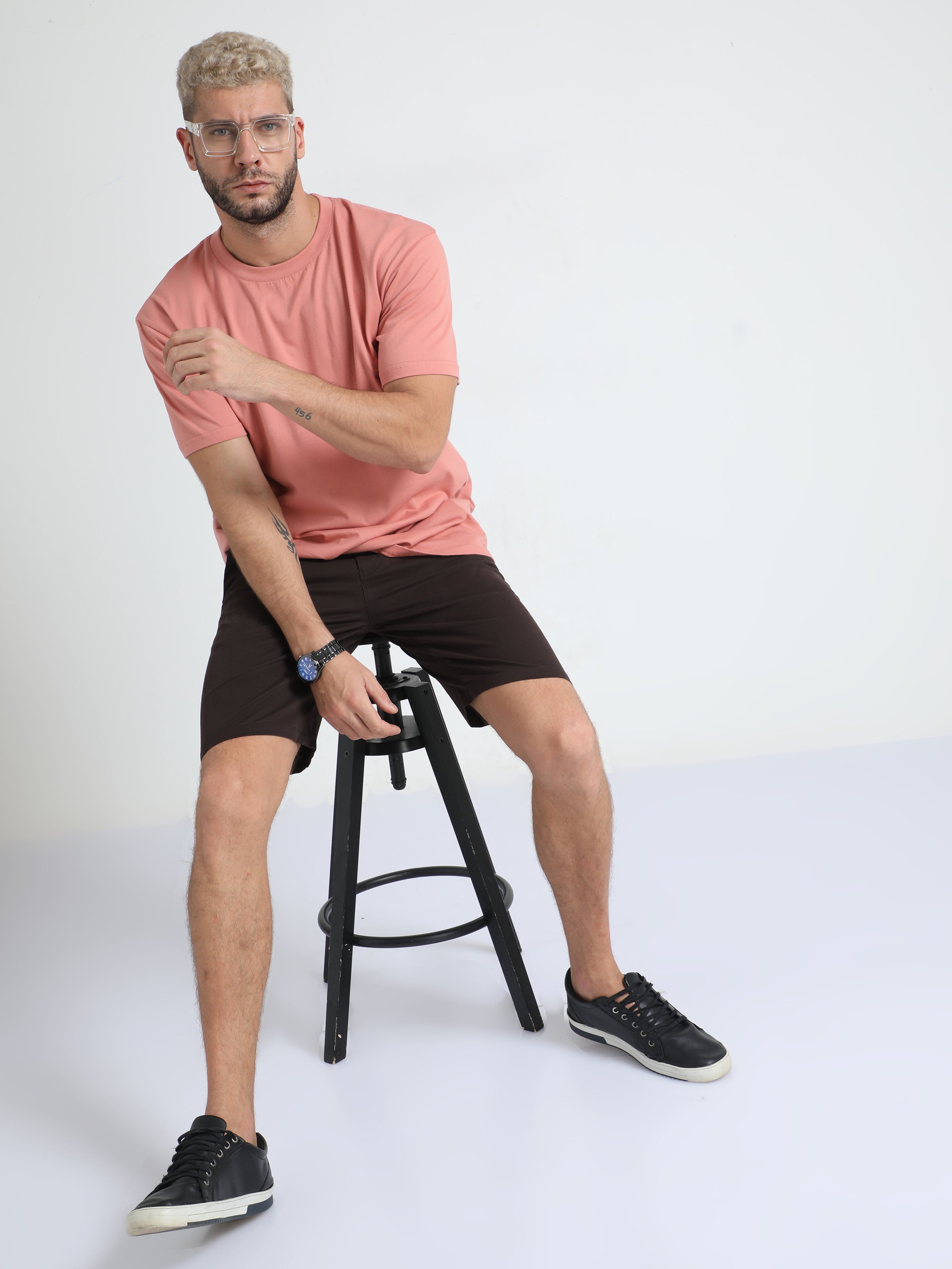 Modern Twill Brown Shorts for Men