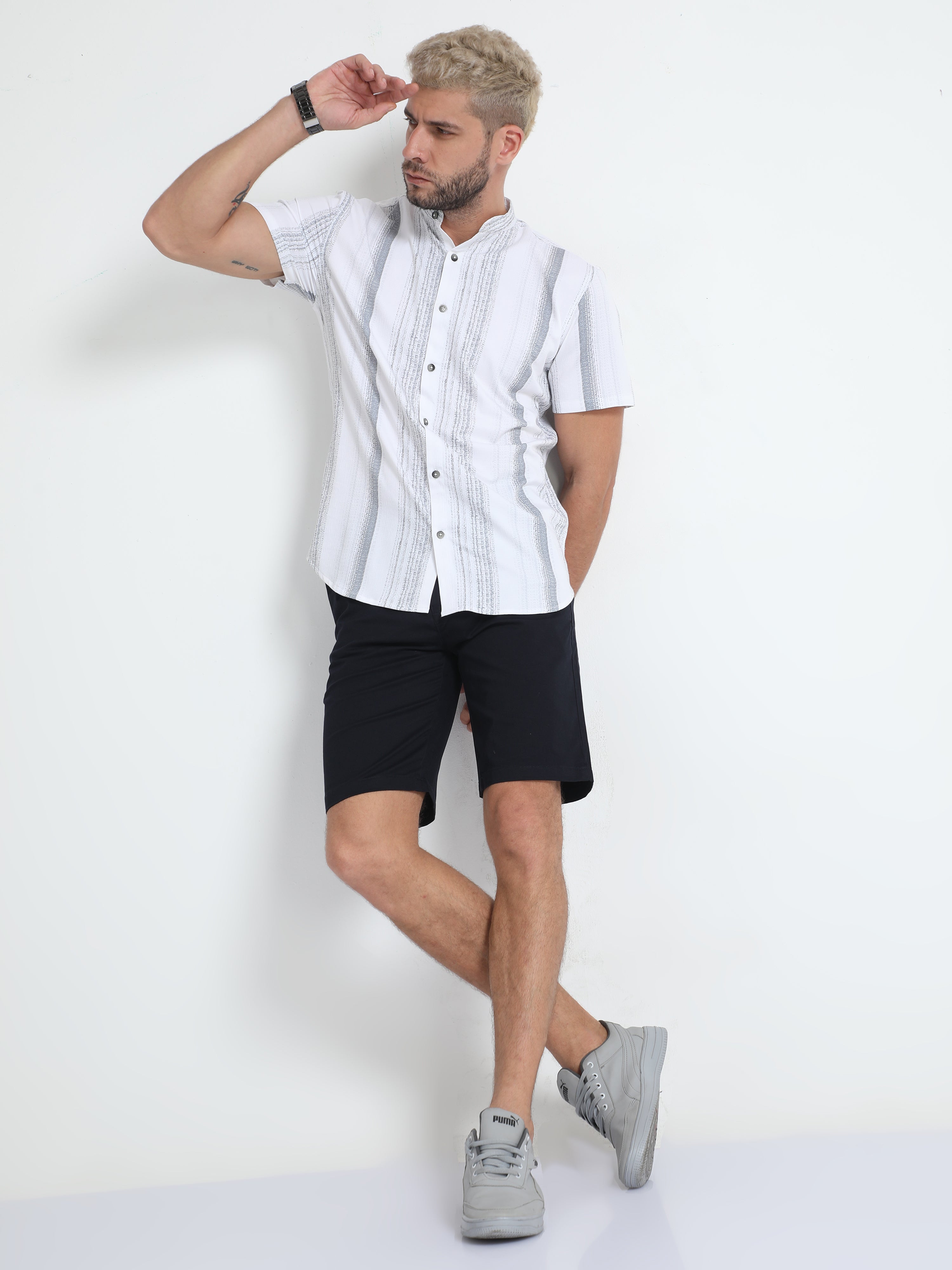 Modern Twill Navy Shorts for Men
