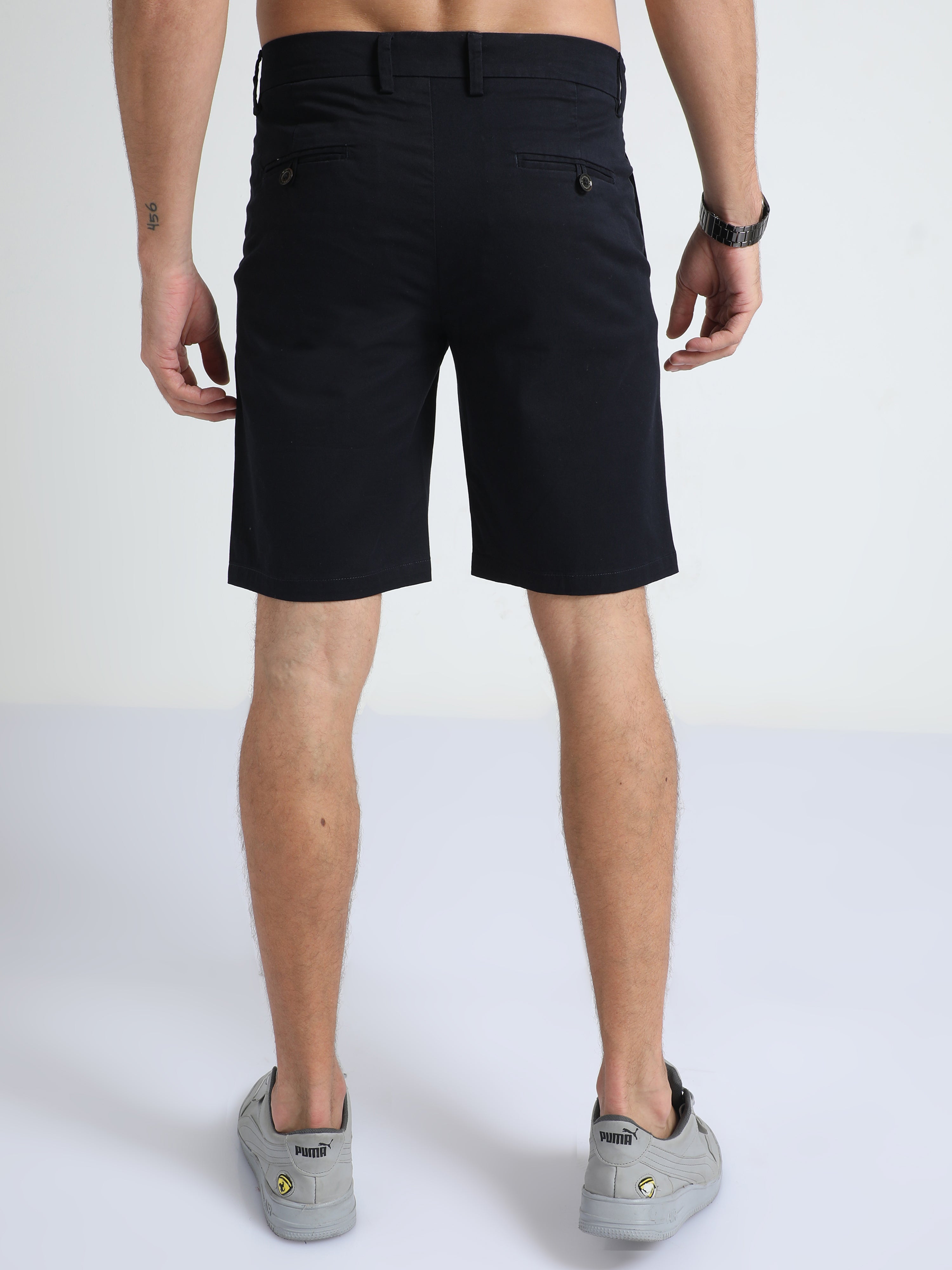 Modern Twill Navy Shorts for Men