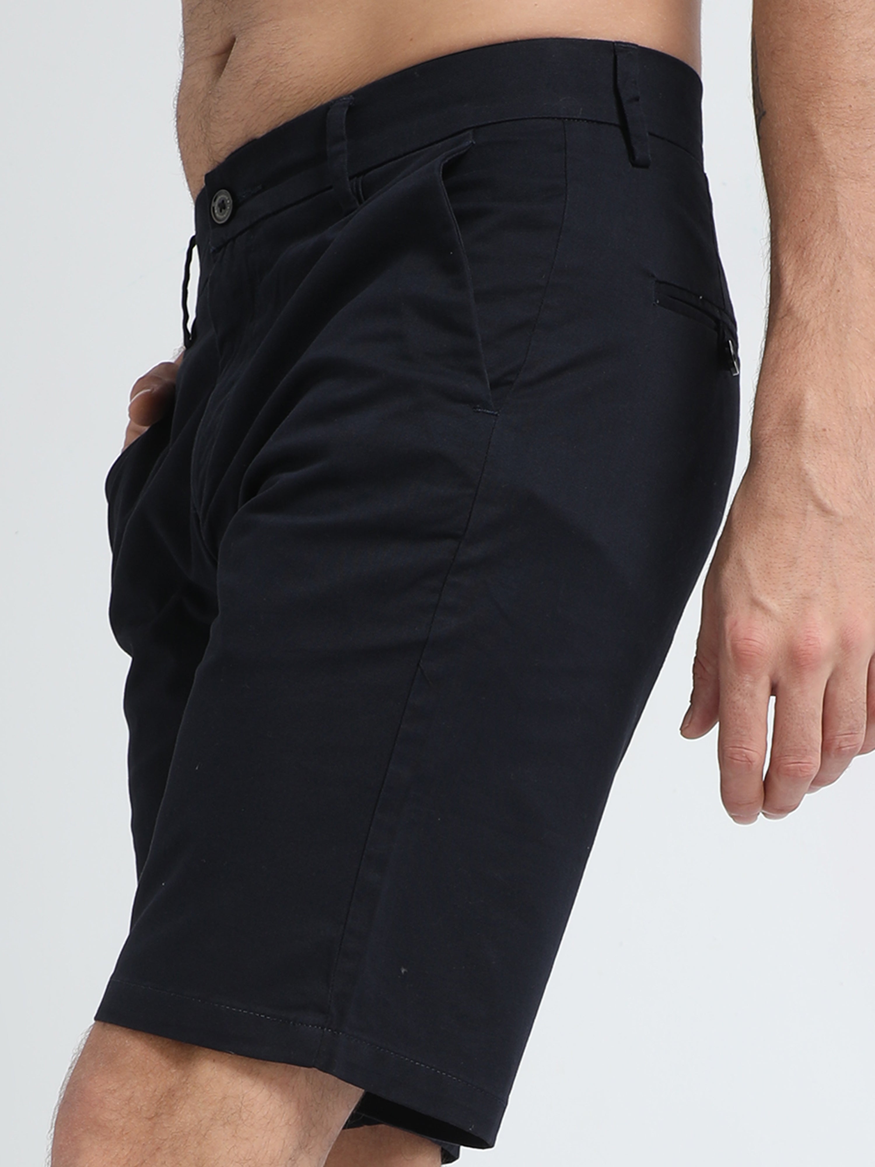 Modern Twill Navy Shorts for Men