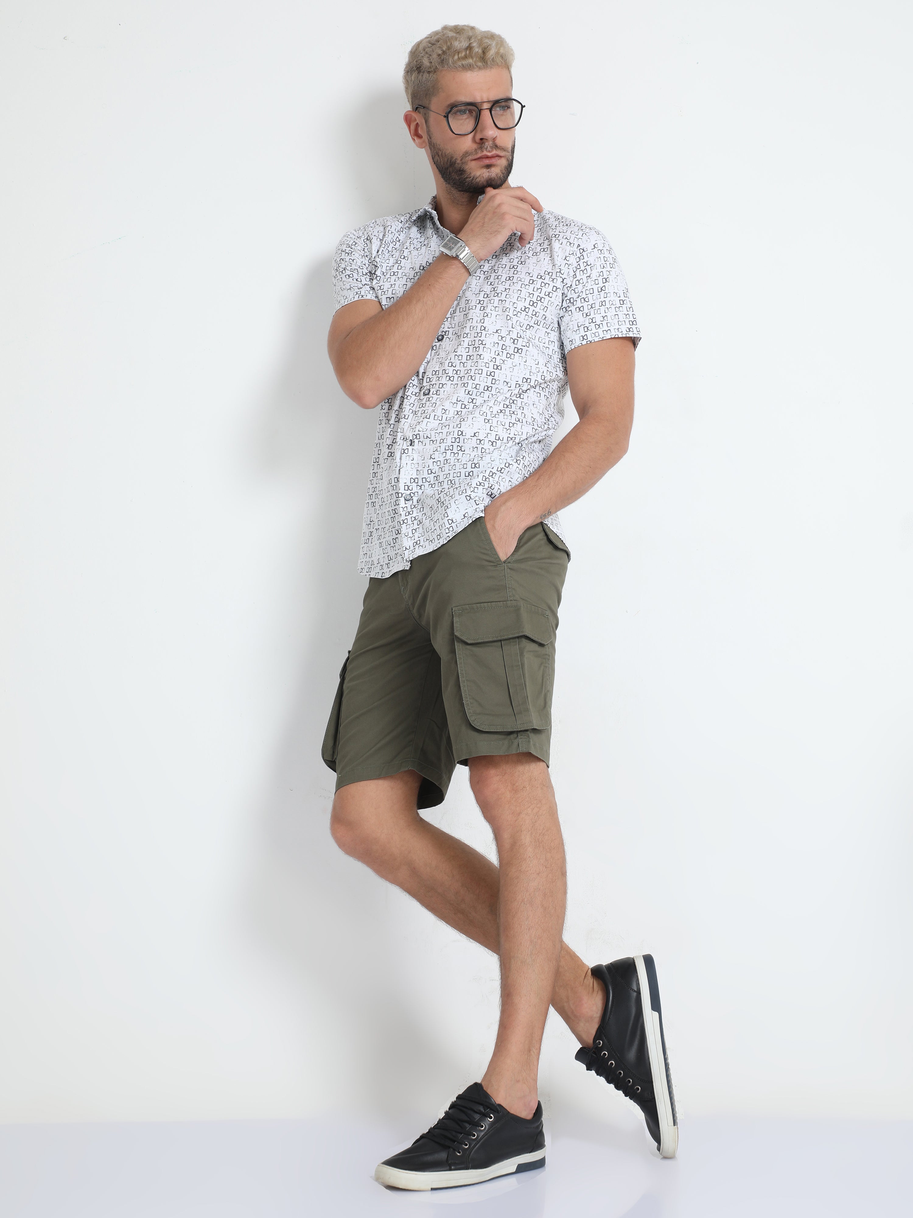 Premium Twill Olive Cargo Shorts