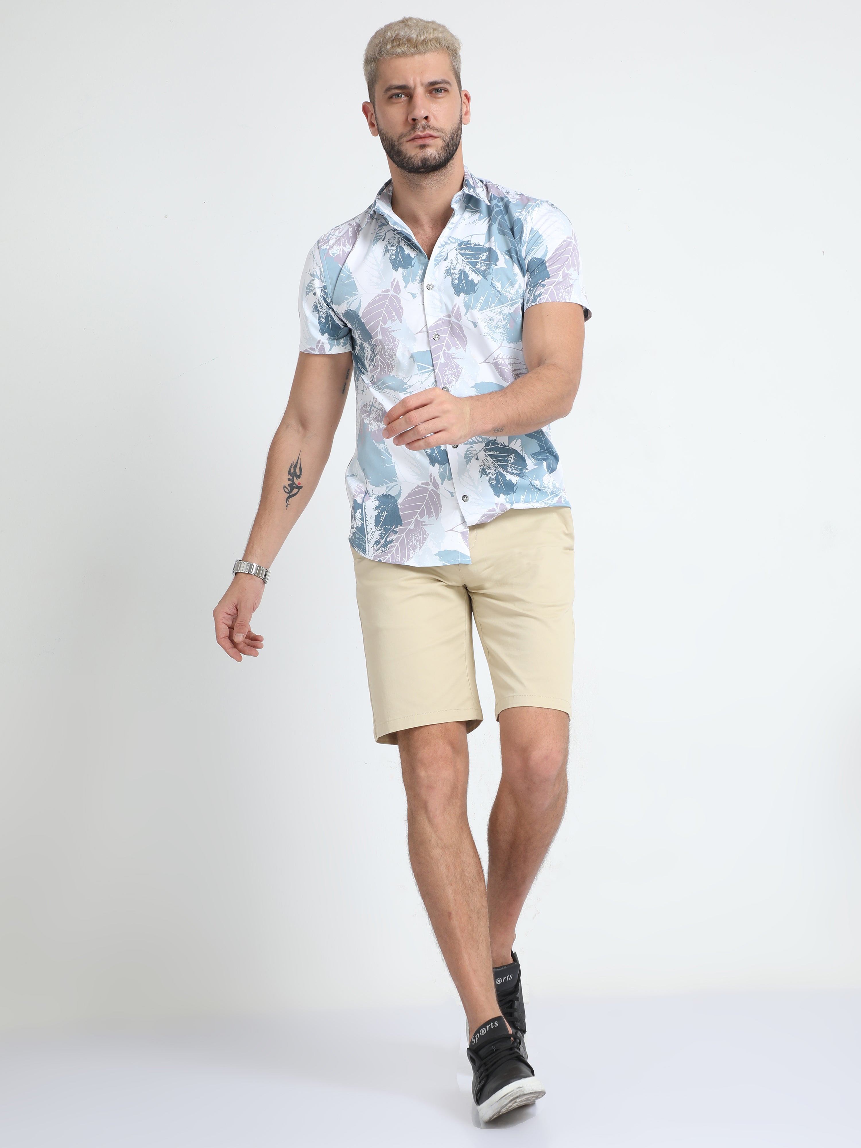 Modern Twill Beige Shorts