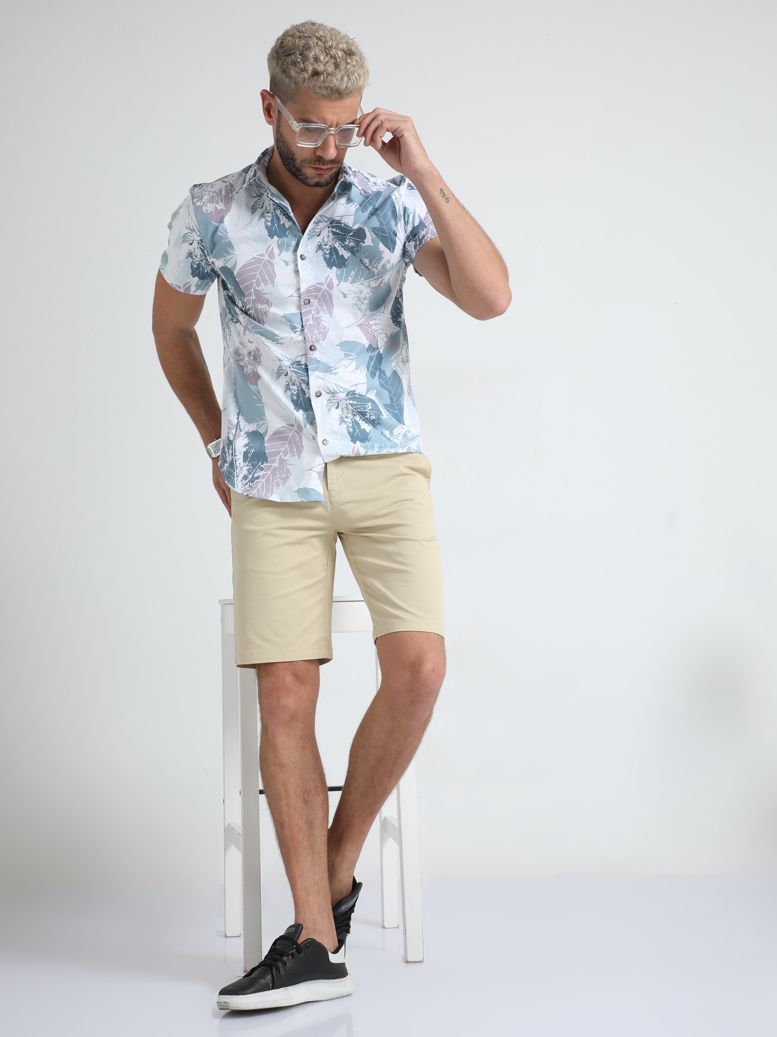 Modern Twill Beige Shorts