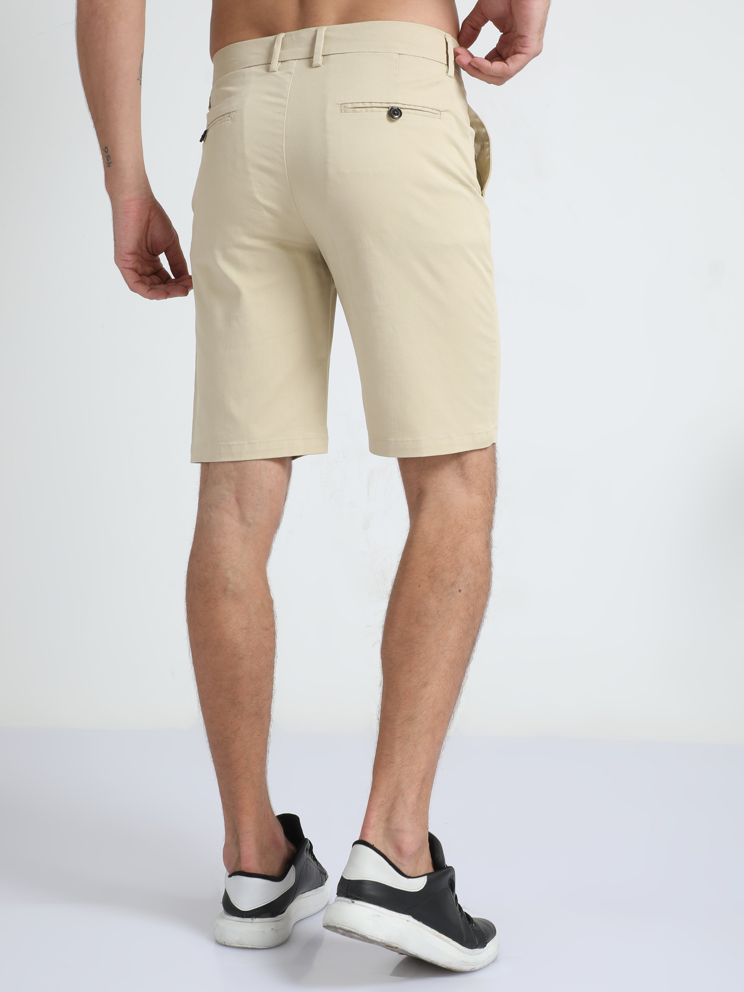 Modern Twill Beige Shorts