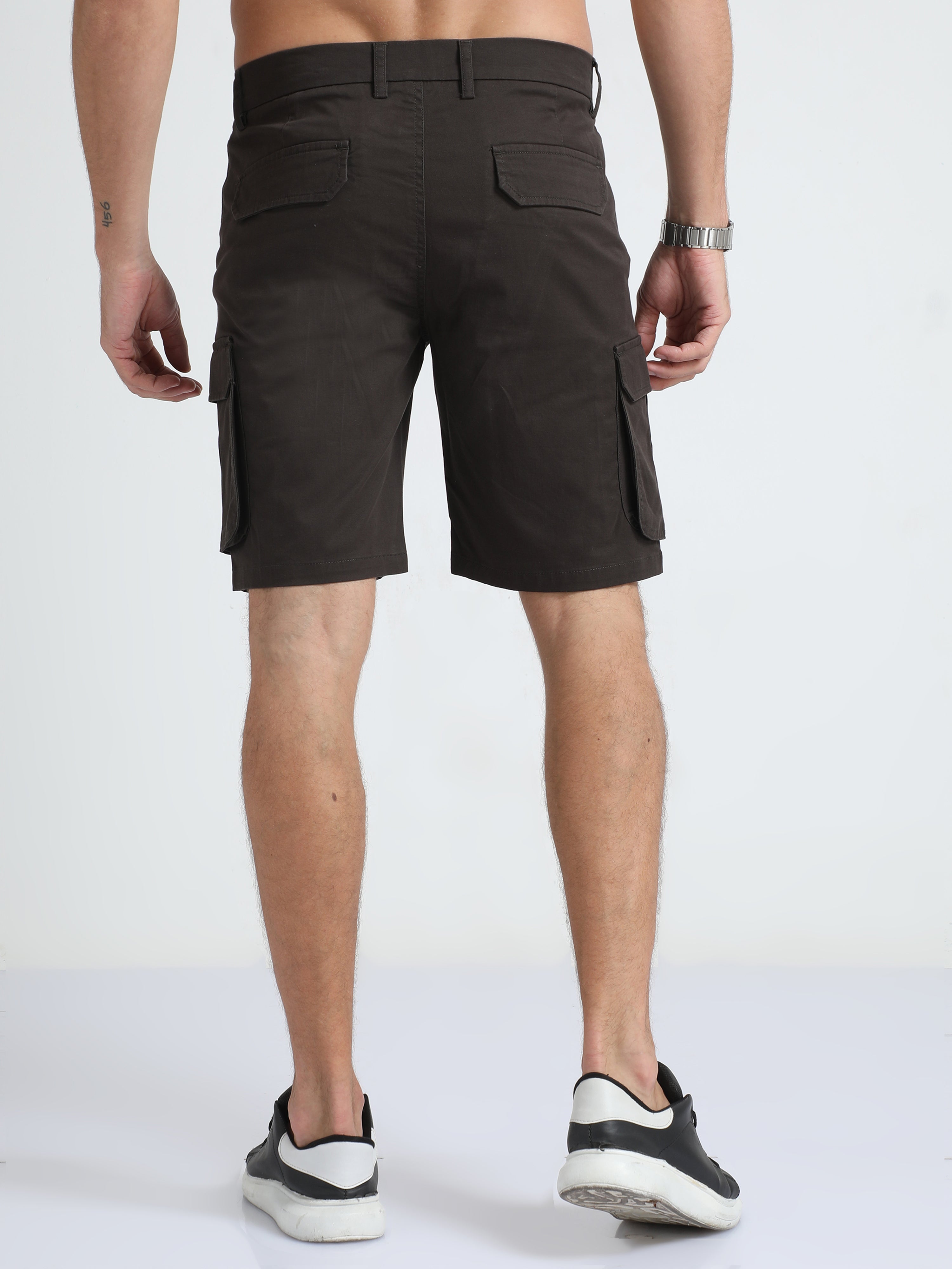 Premium Twill Dark Olive Cargo Shorts