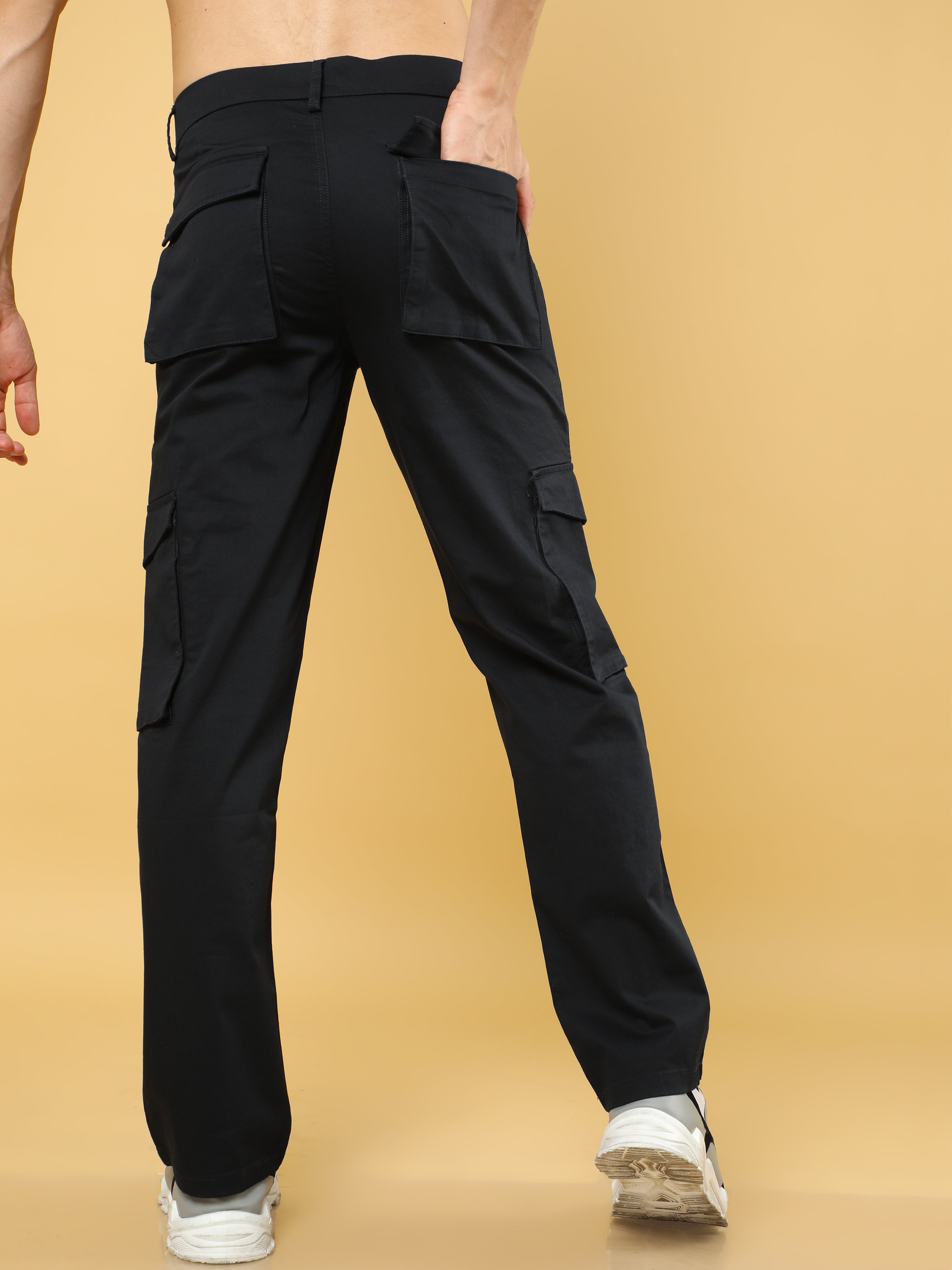 Cotton Dobby Baggy Fit Navy Cargo