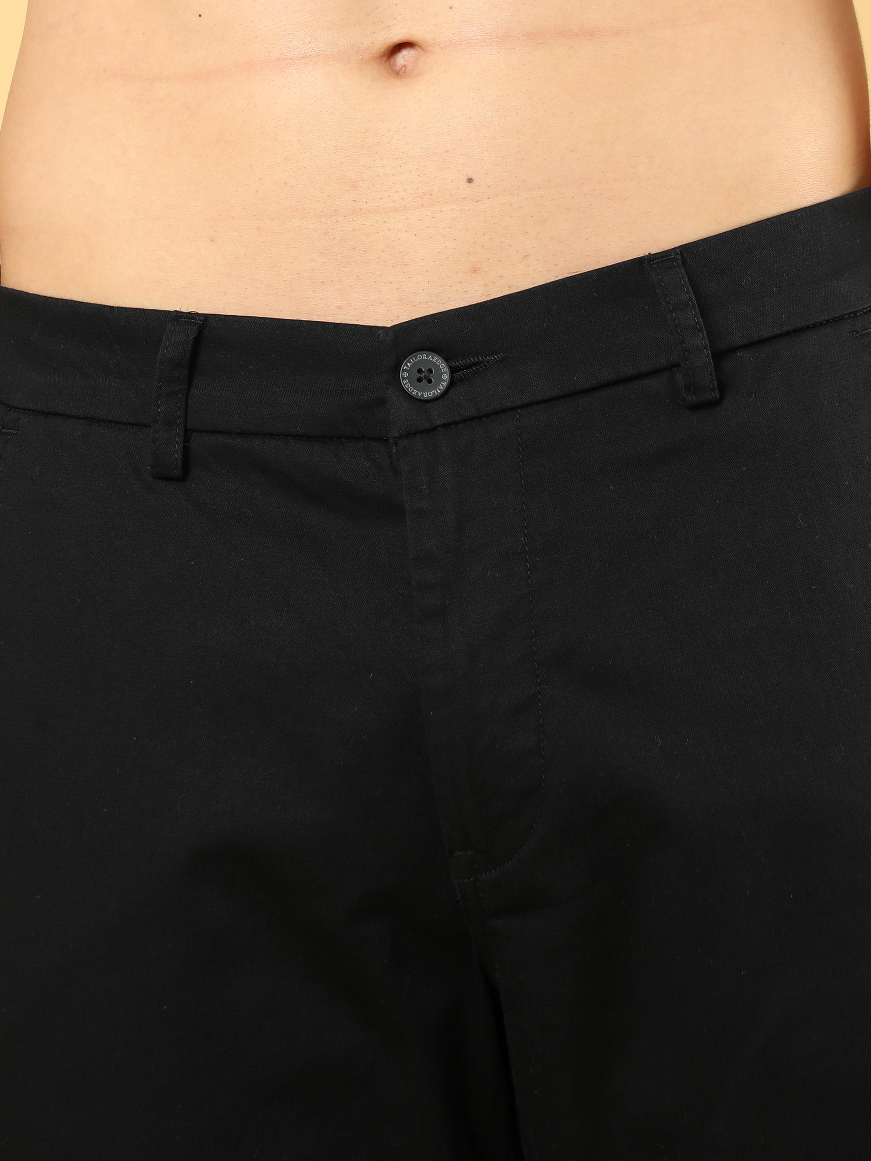 Cotton Dobby Baggy Fit Black Trouser