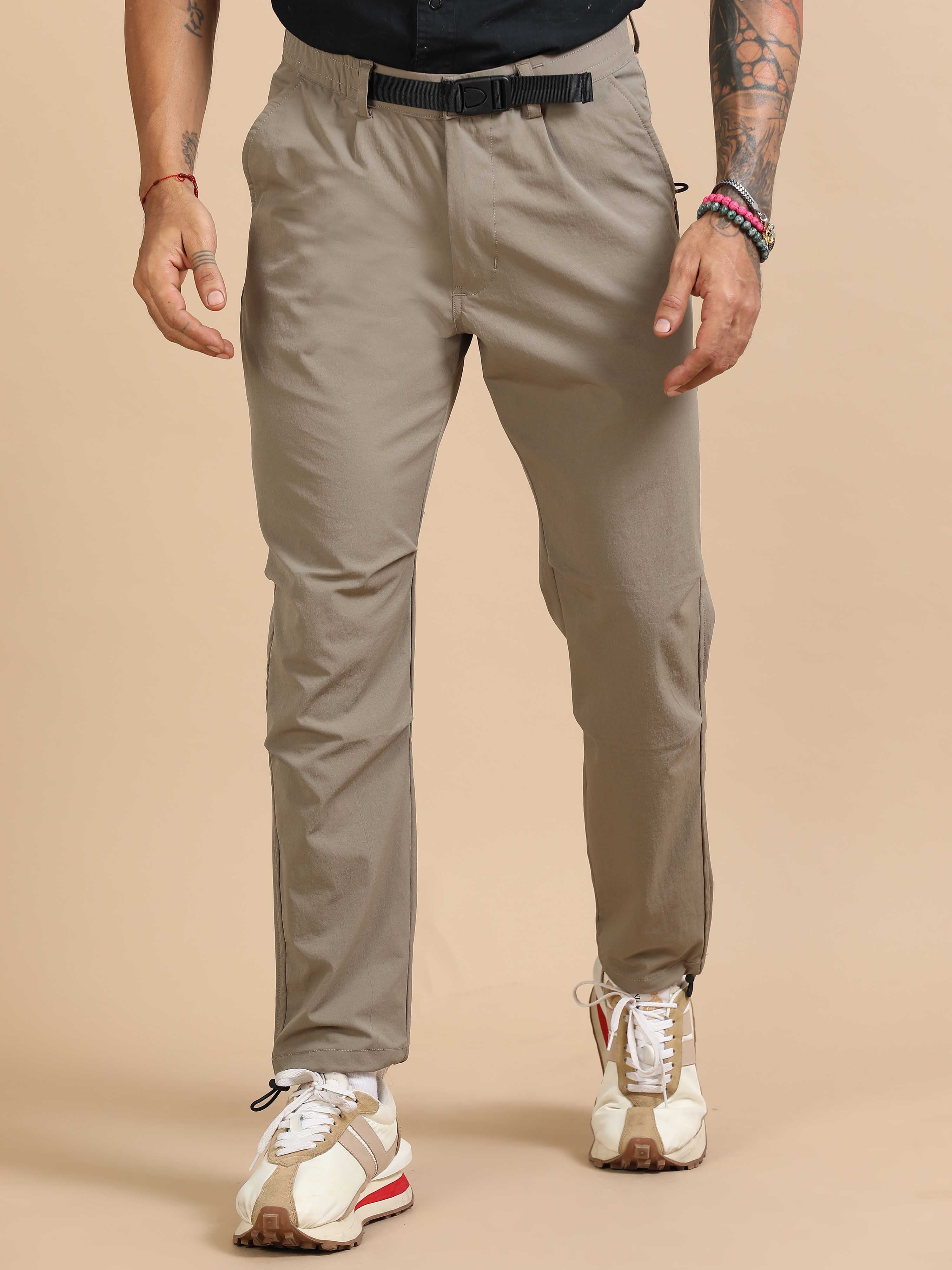 Mens Jogger Pants In Beige