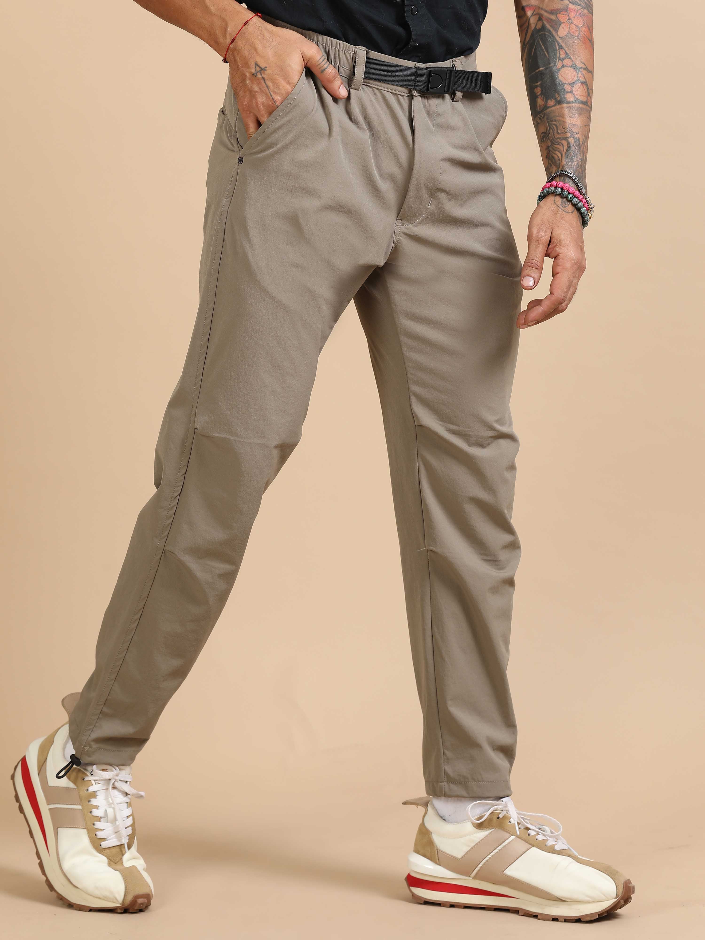 Mens Jogger Pants In Beige