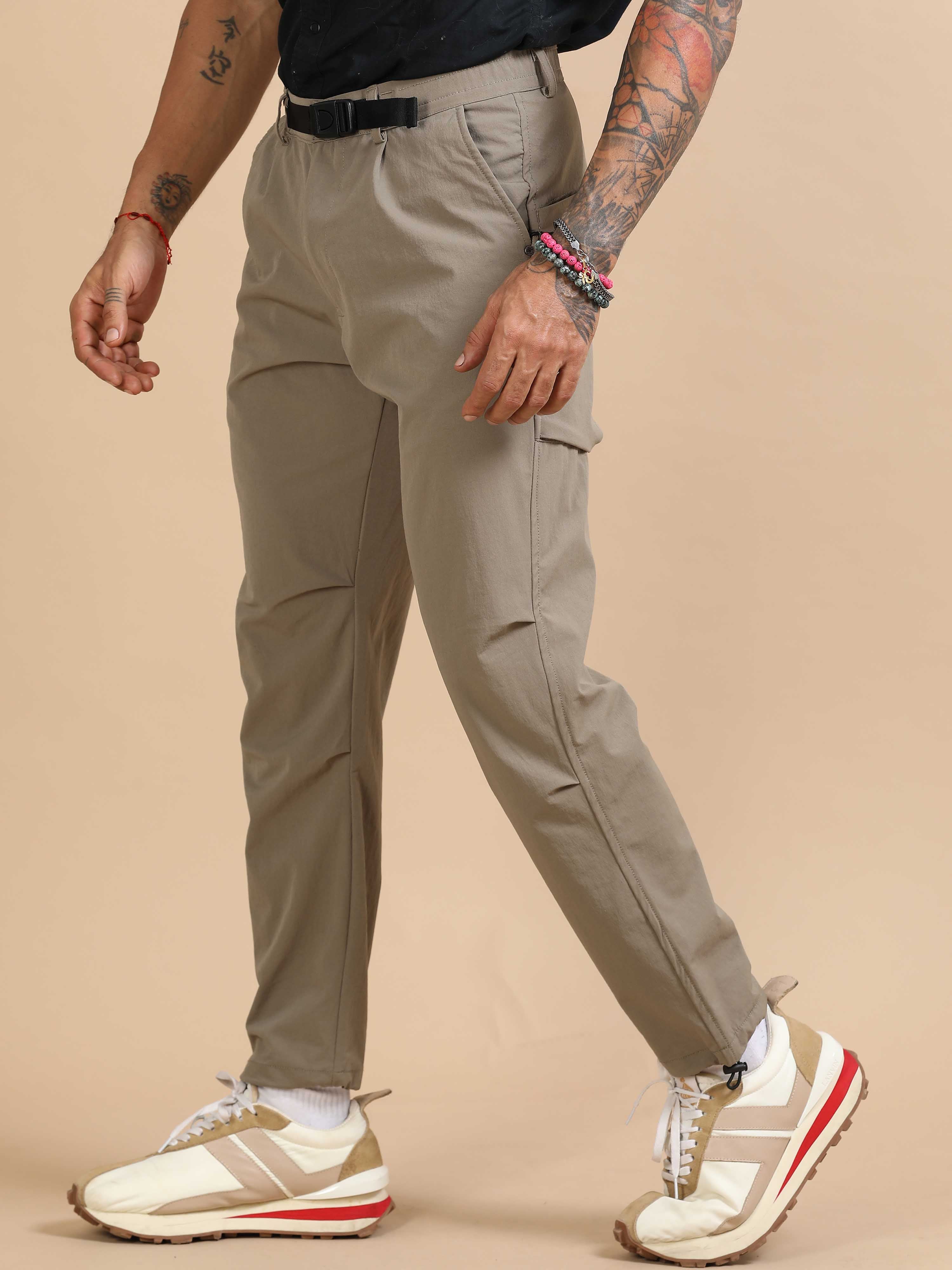 Mens Jogger Pants In Beige