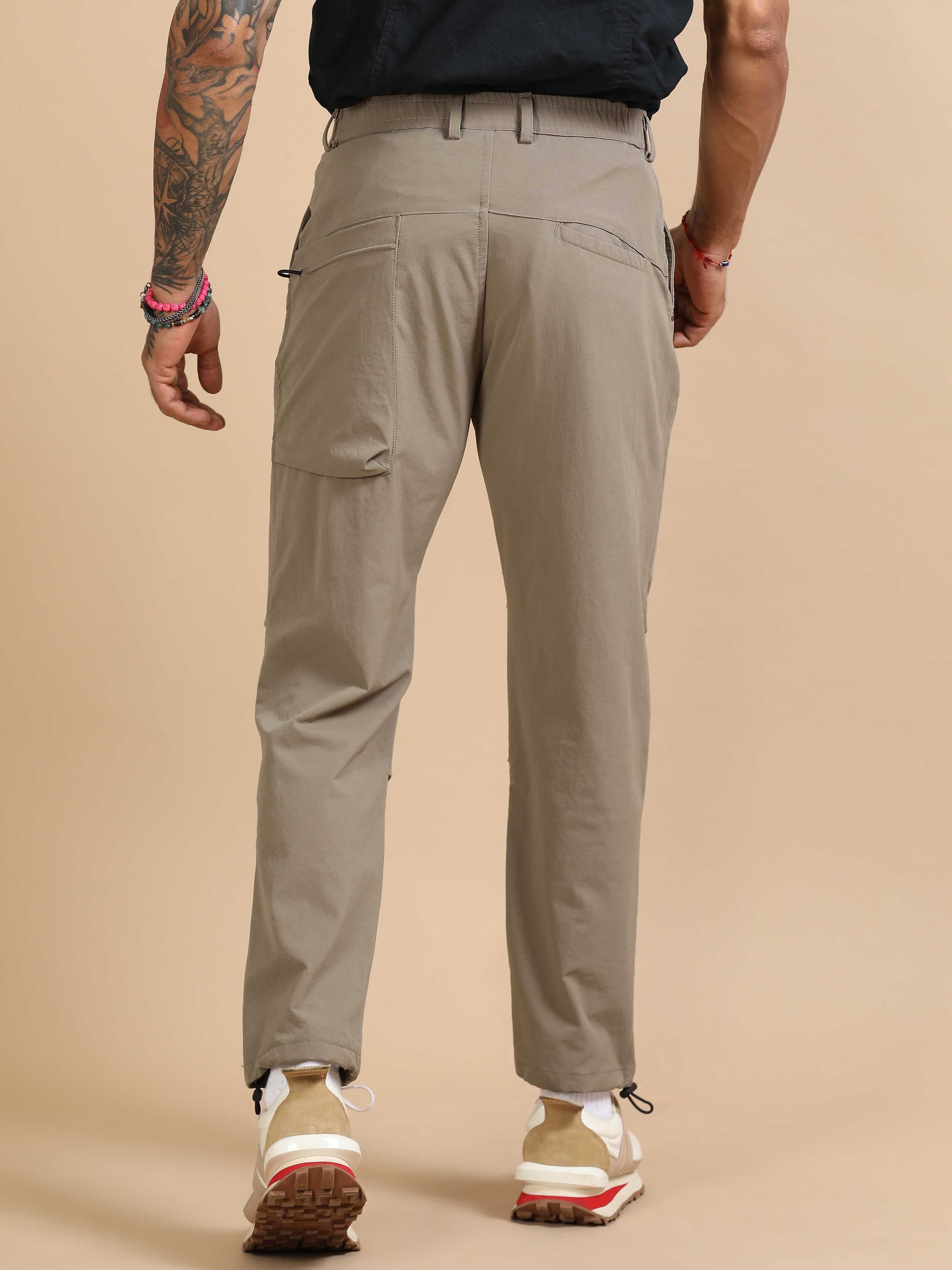 Mens Jogger Pants In Beige