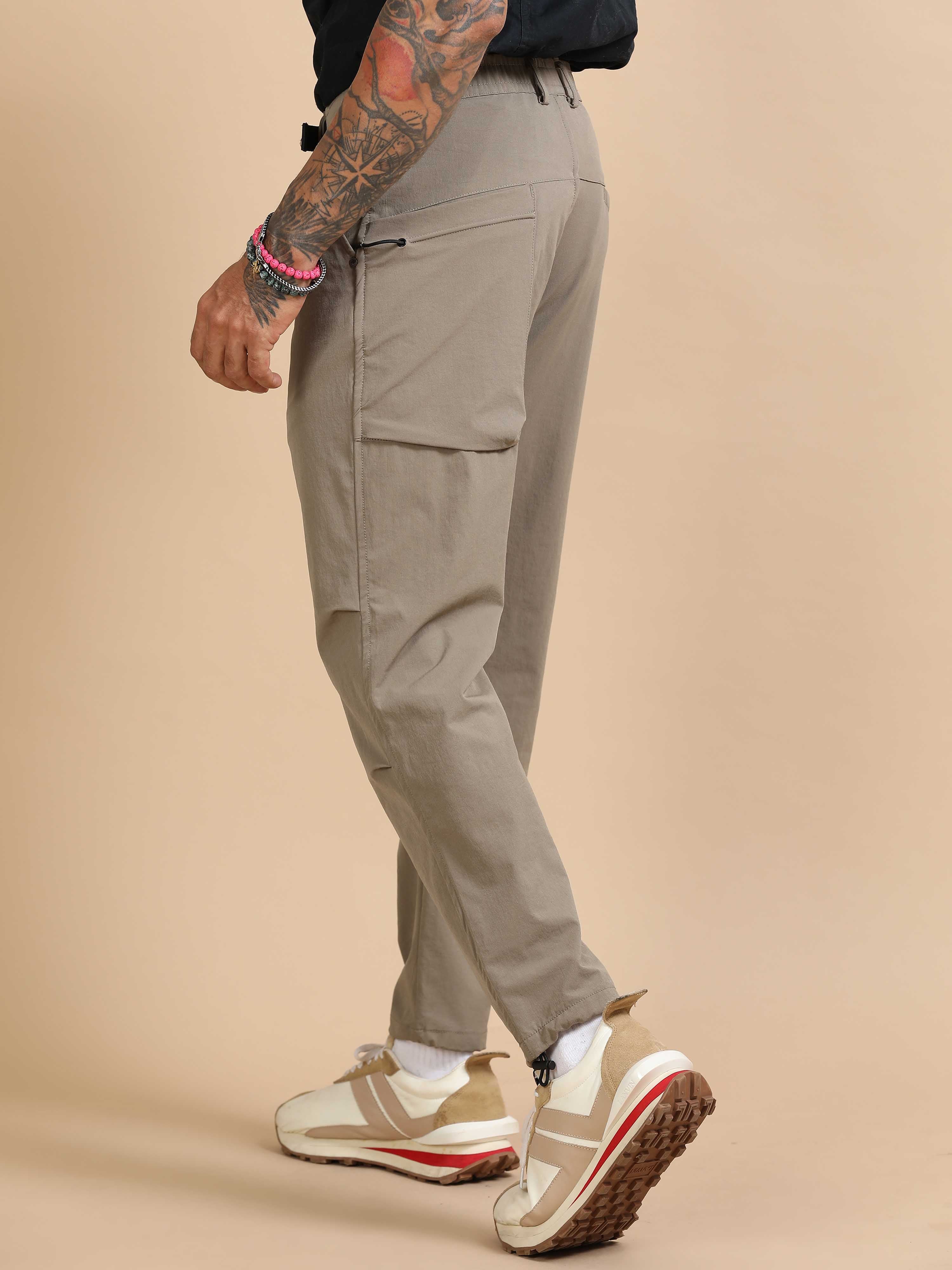 Mens Jogger Pants In Beige