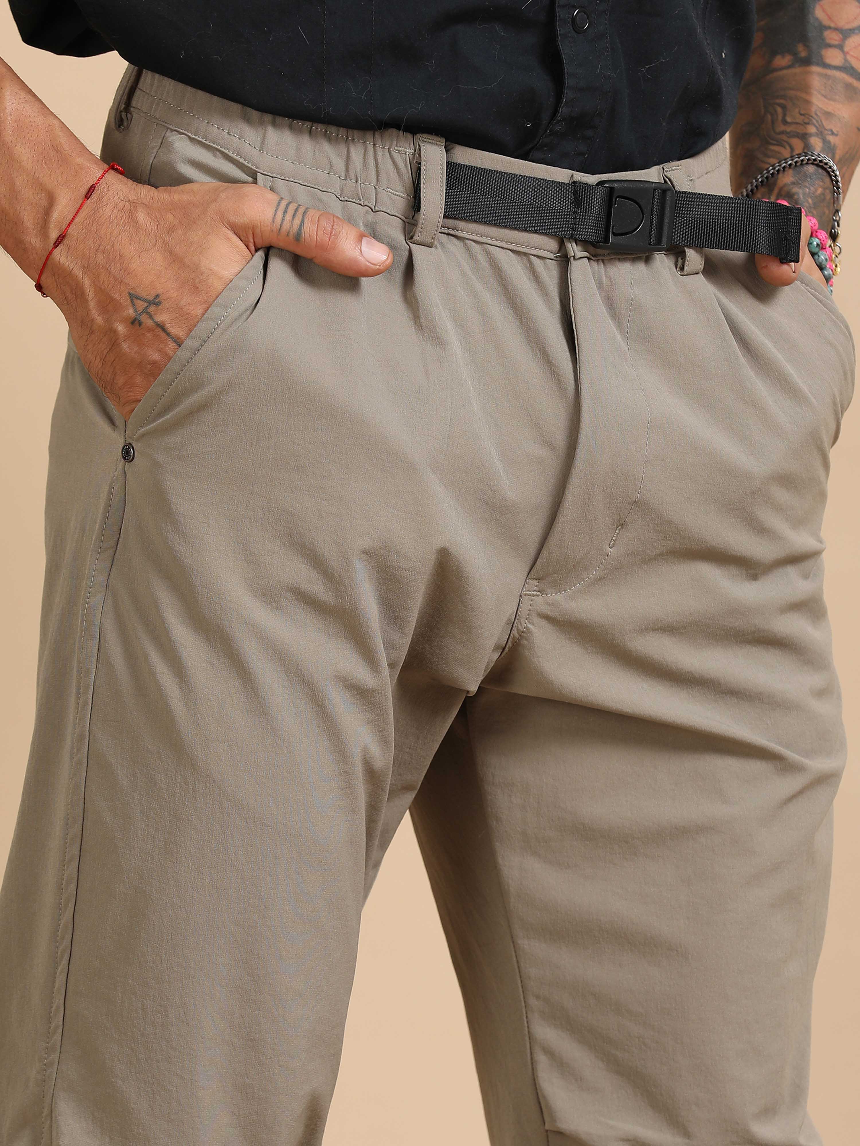 Mens Jogger Pants In Beige