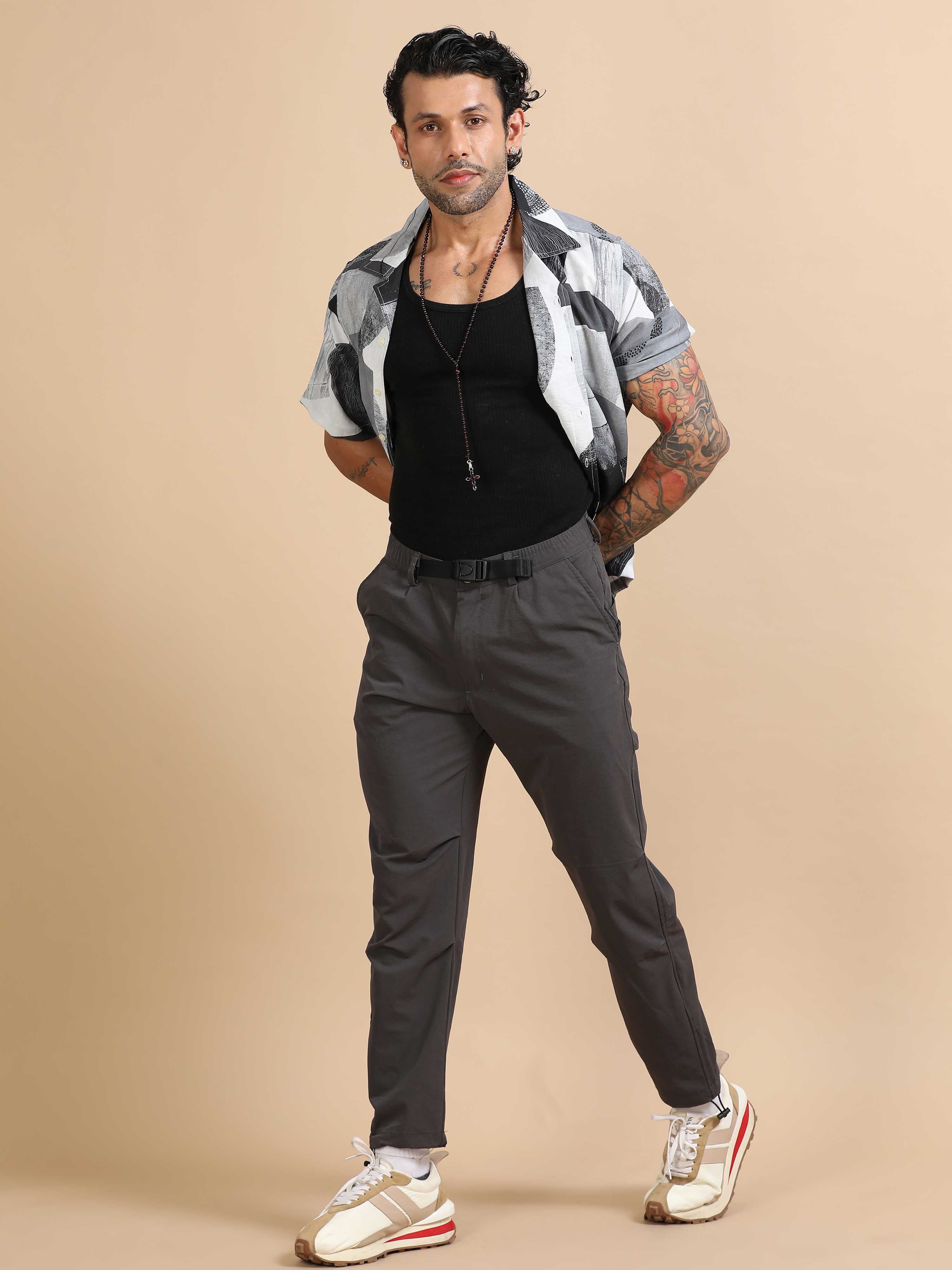 Mens Jogger Pants In Grey