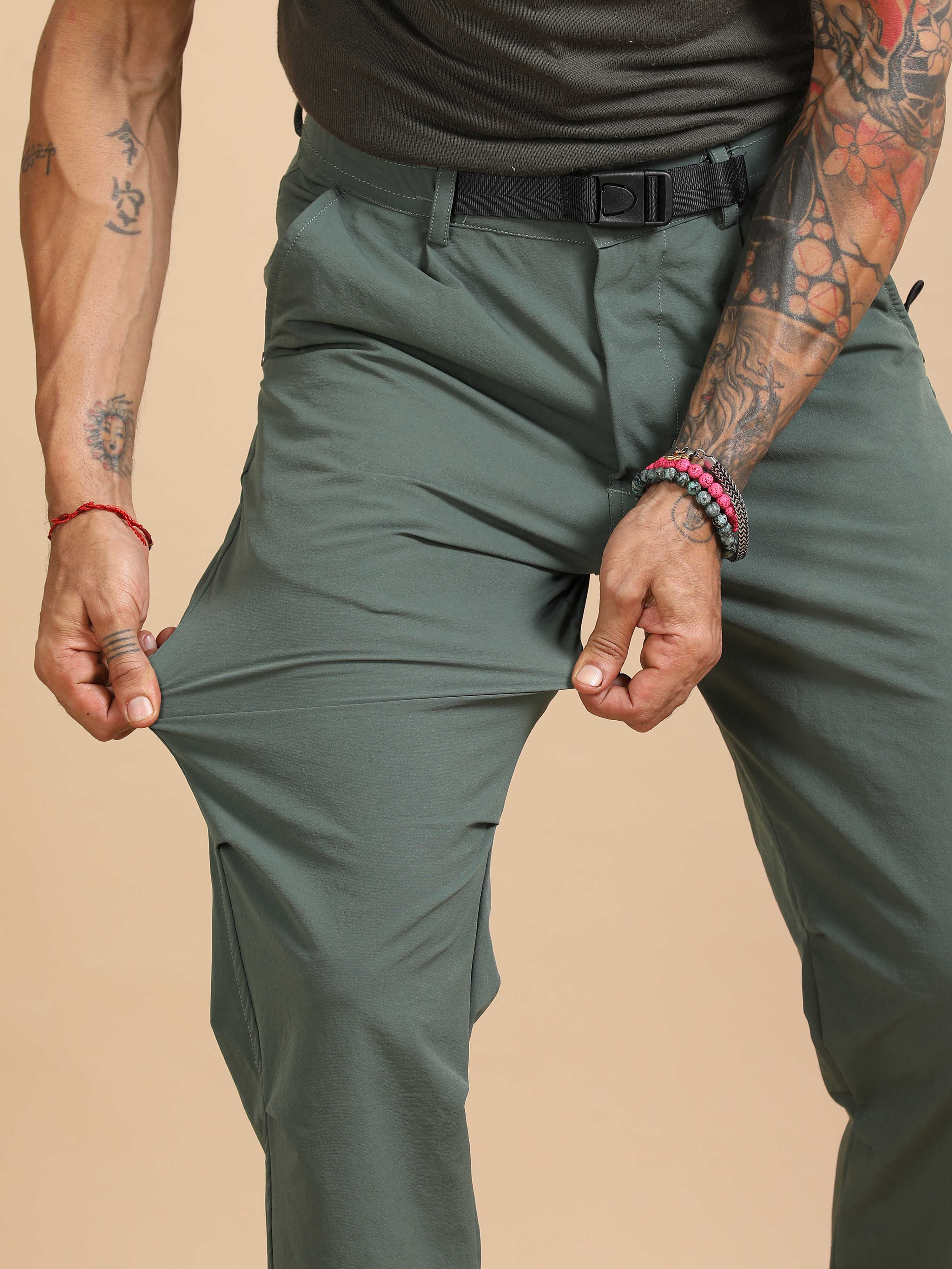 Mens Jogger Pants In Green