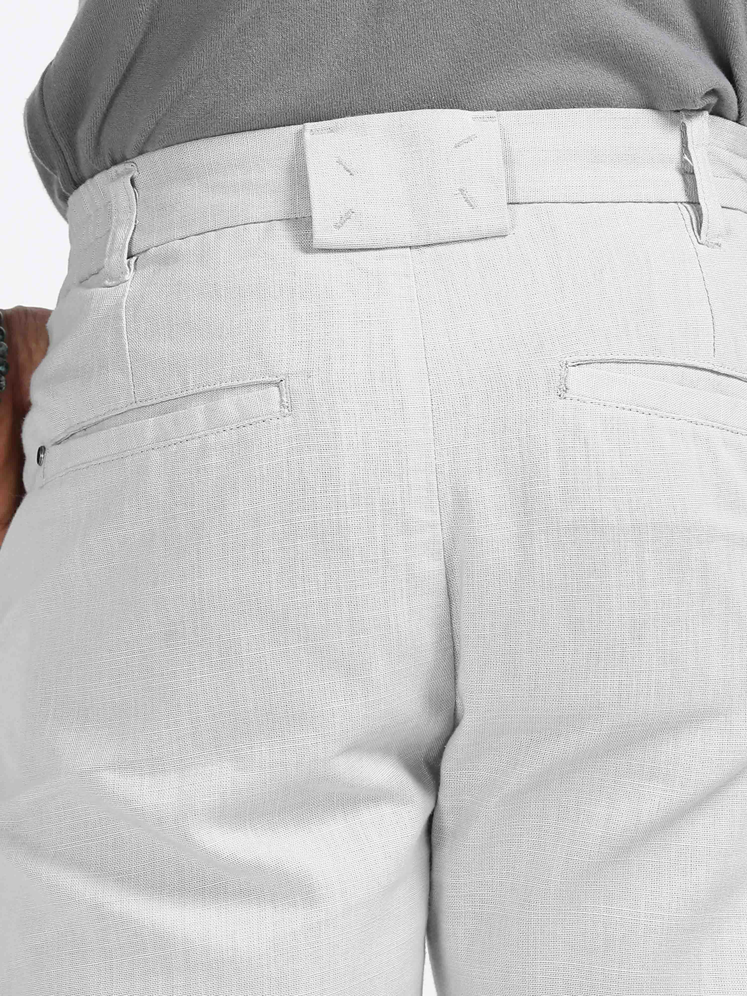 Mens White Linen Trousers