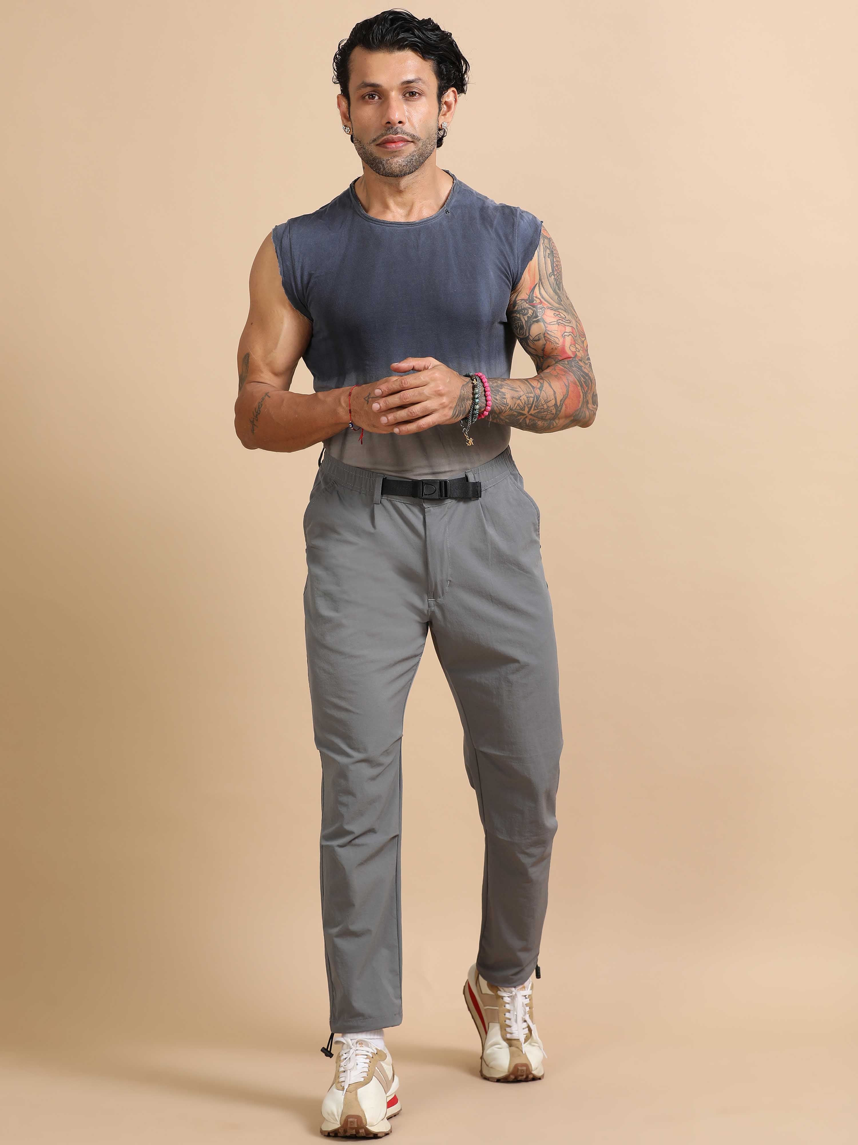 Mens Jogger Pants In Light Grey