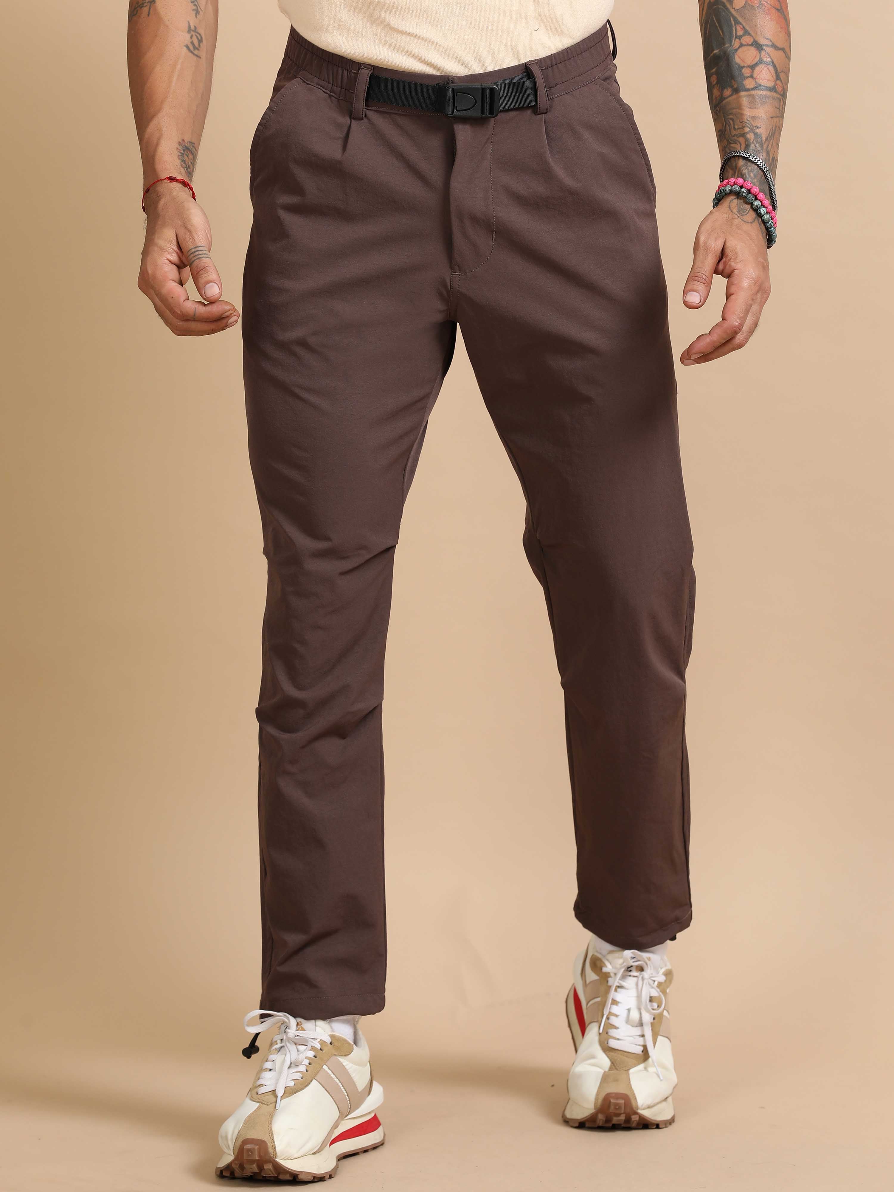 Mens Jogger Pants In Brown