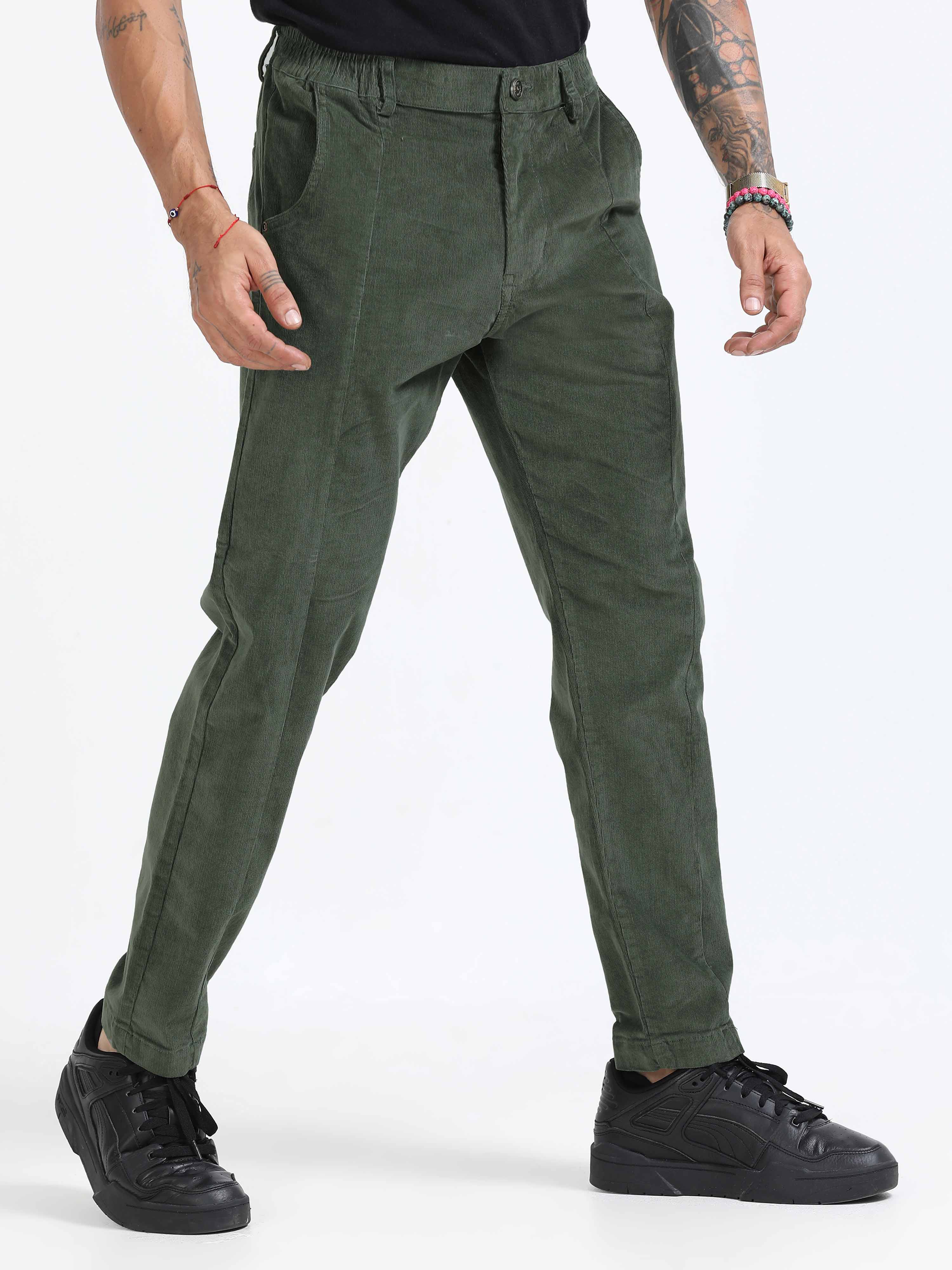 Corduroy Pant In Olive Green for men