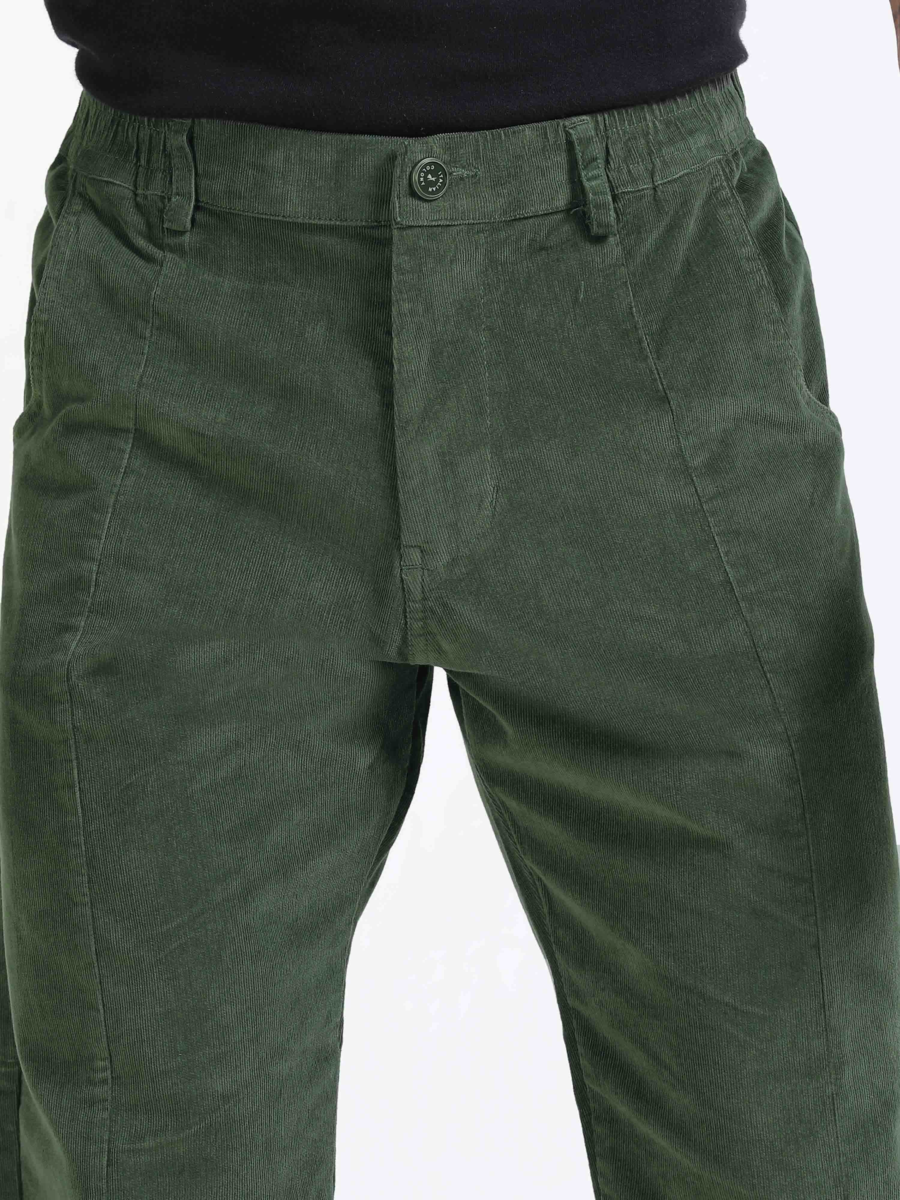 Corduroy Pant In Olive Green for men