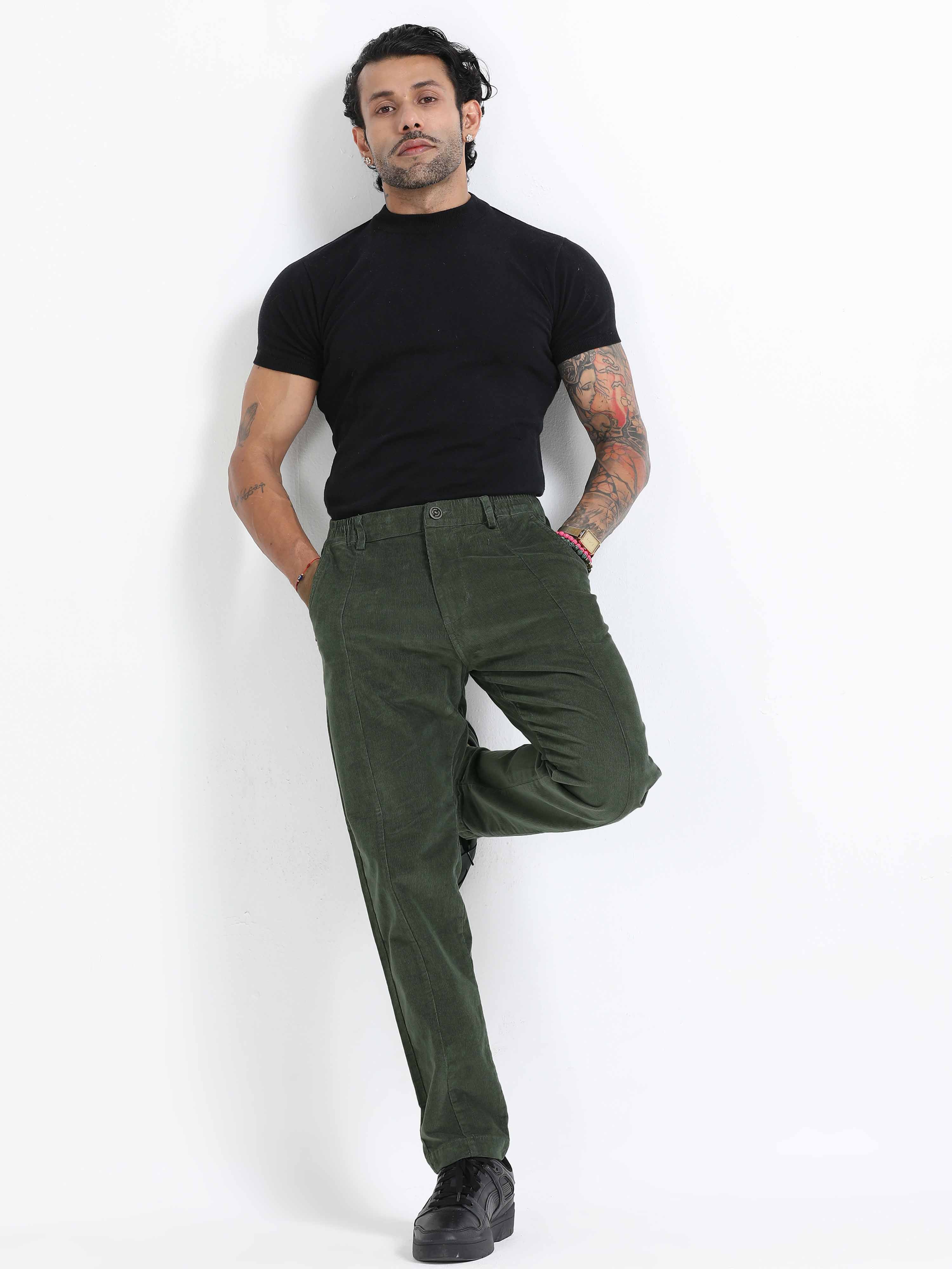Corduroy Pant In Olive Green for men