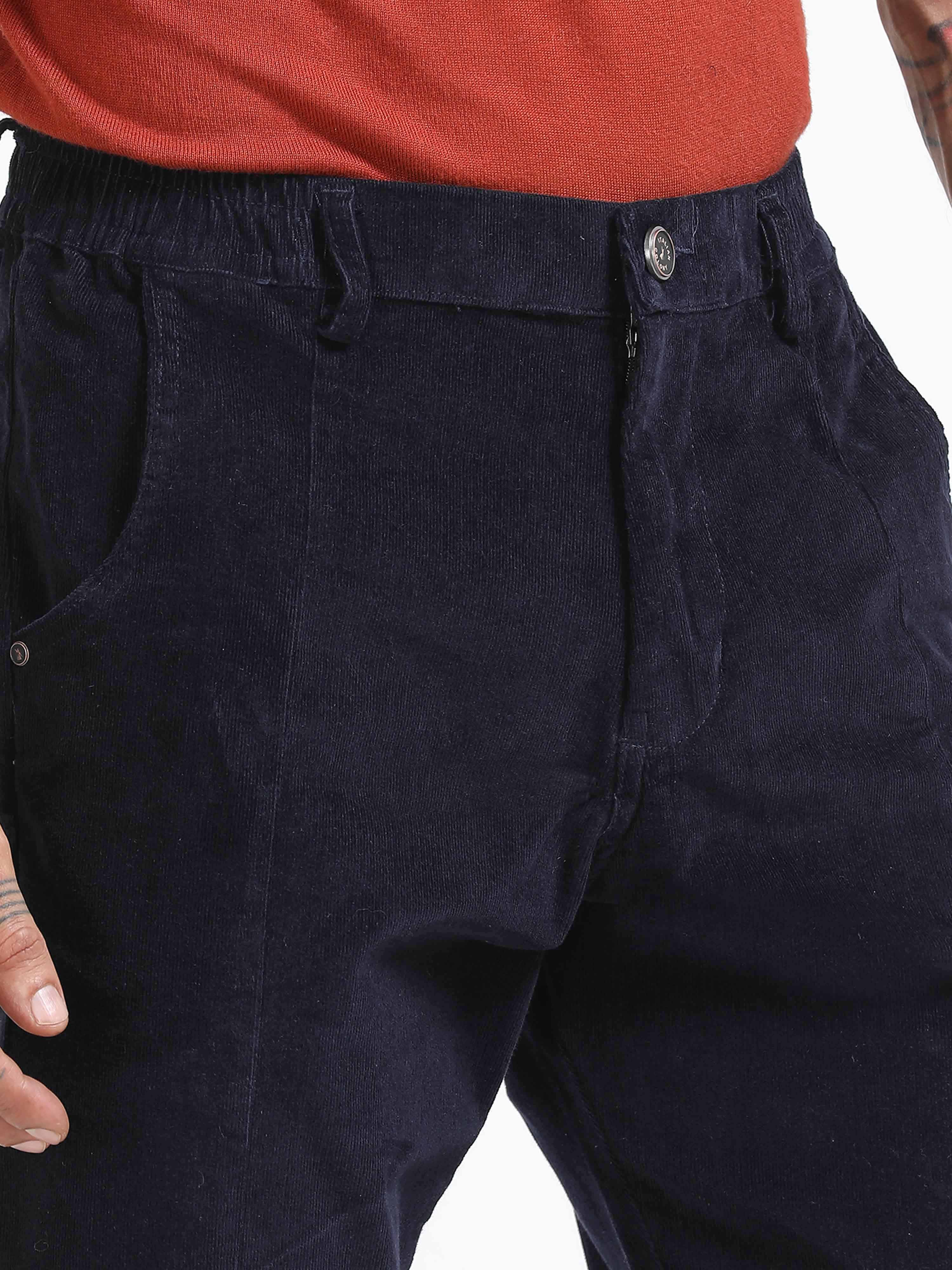 Corduroy Pant In Navy Blue for men