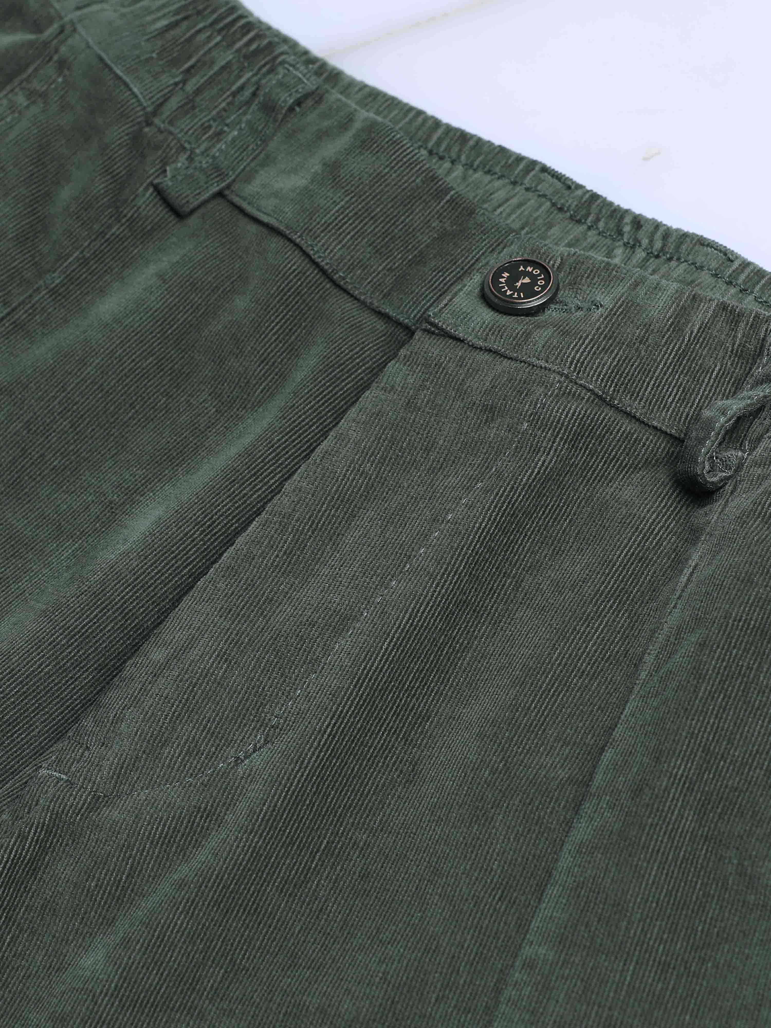 Corduroy Pant In Olive Green for men