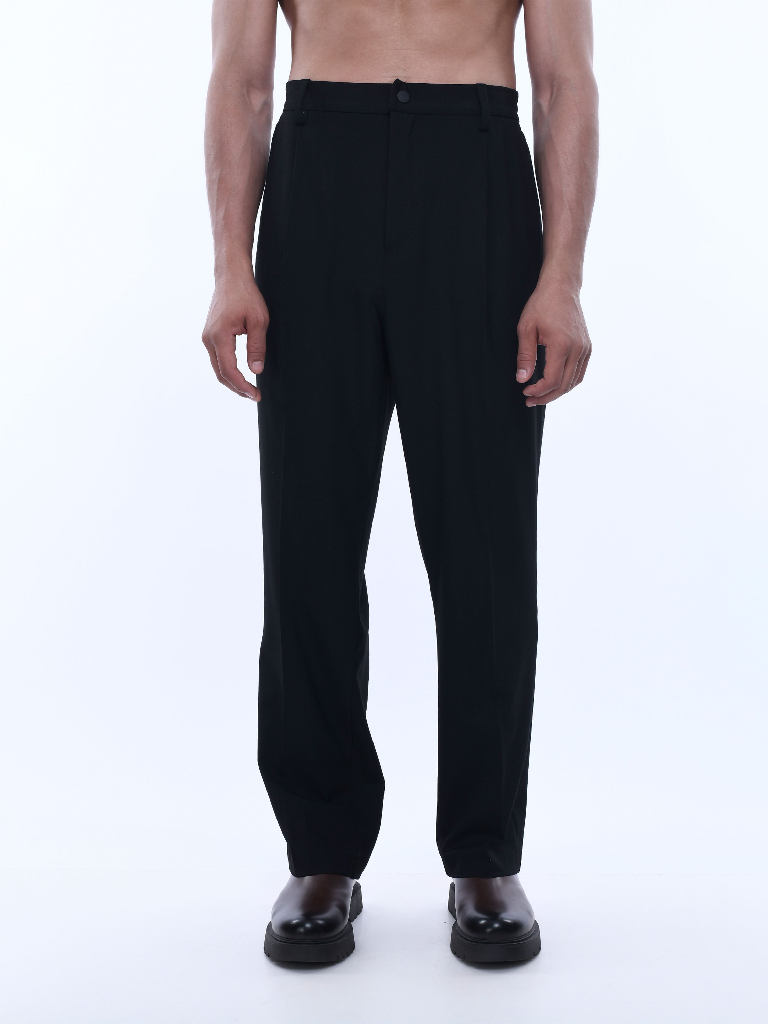 Black Relaxed Fit Trousers