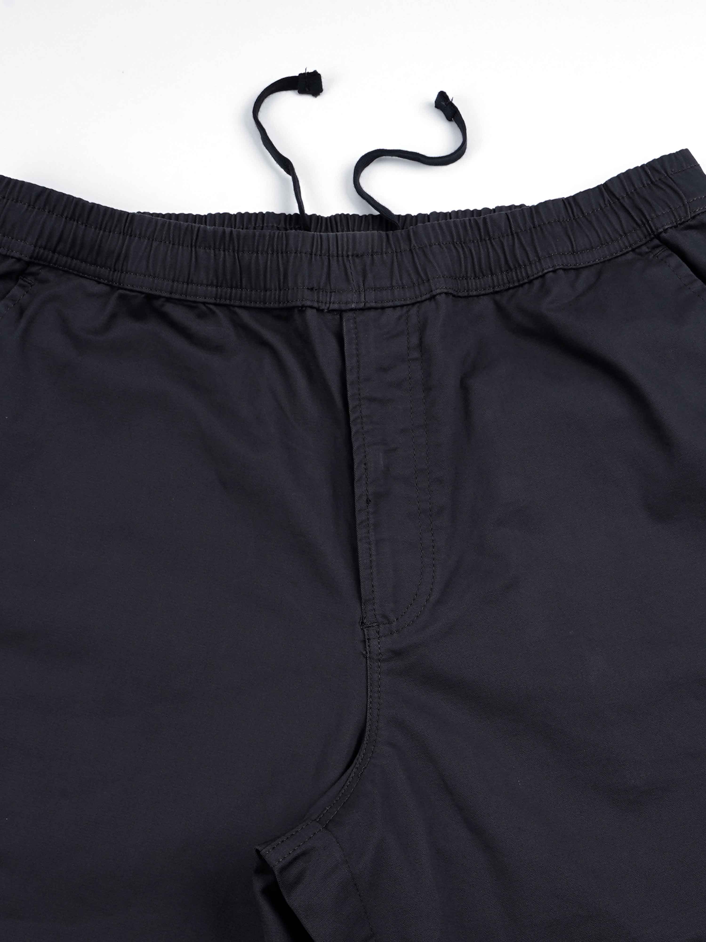 Grey Mens Relaxed Denim Joggers Pants