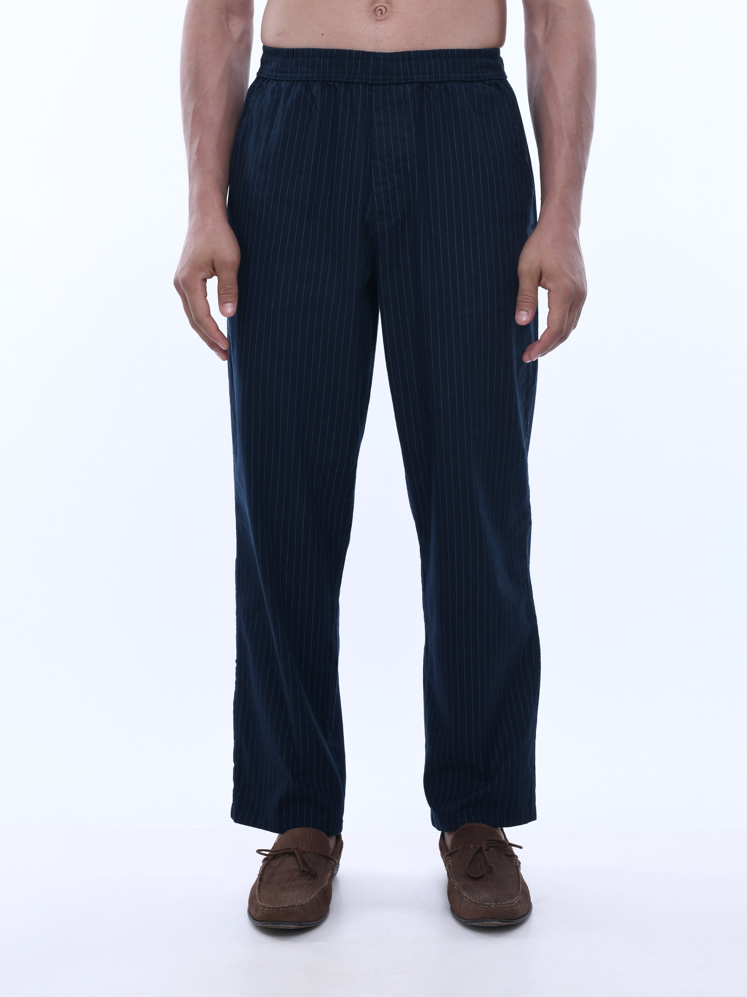 Blue Cotton Jogger Track Pants