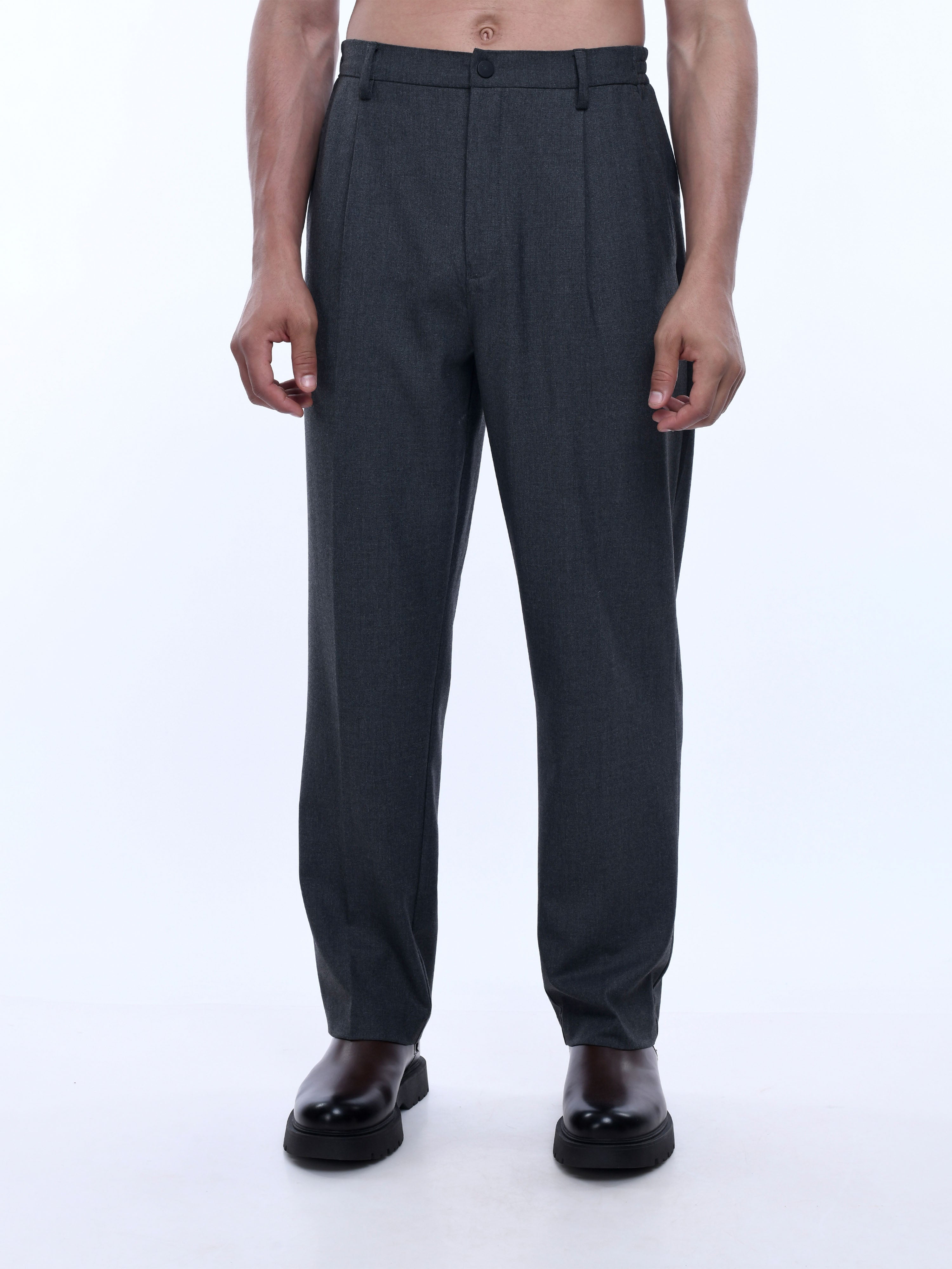 Dark Grey Relaxed Fit Trousers