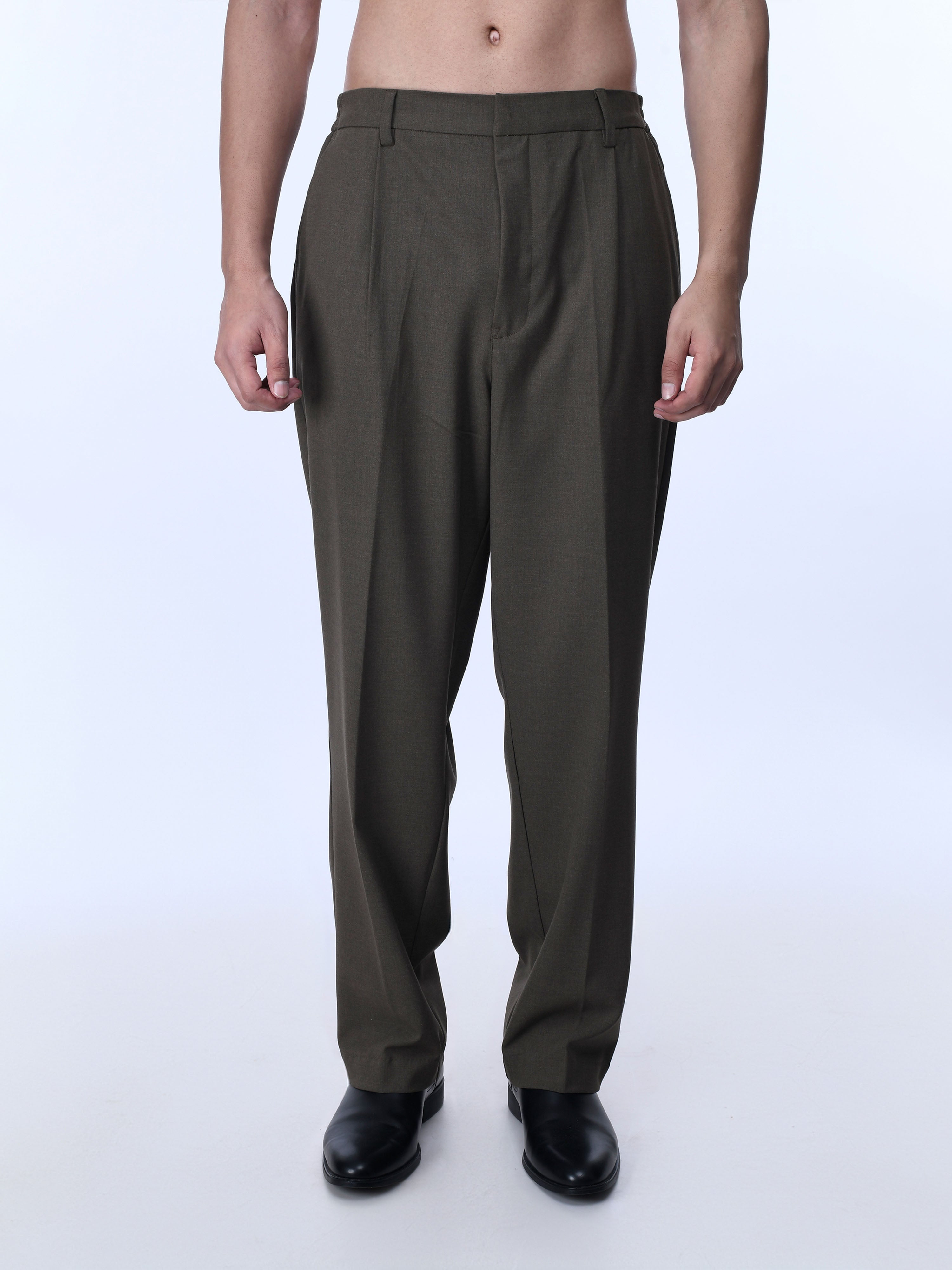 Soft Brown Relaxed Trousers for men