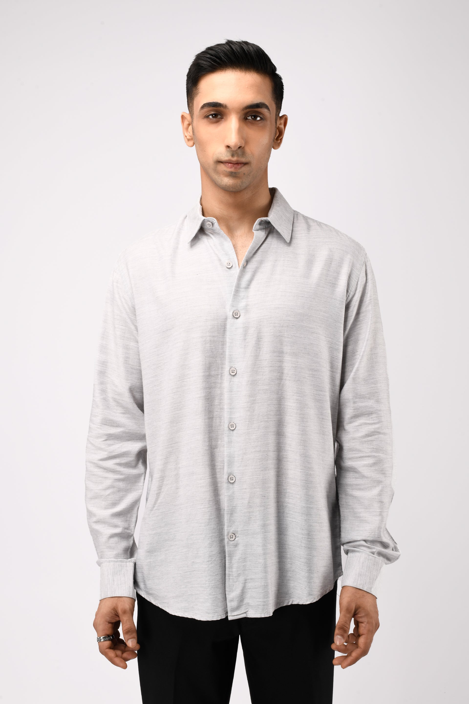 Soft Lycocell White Melange Shirt