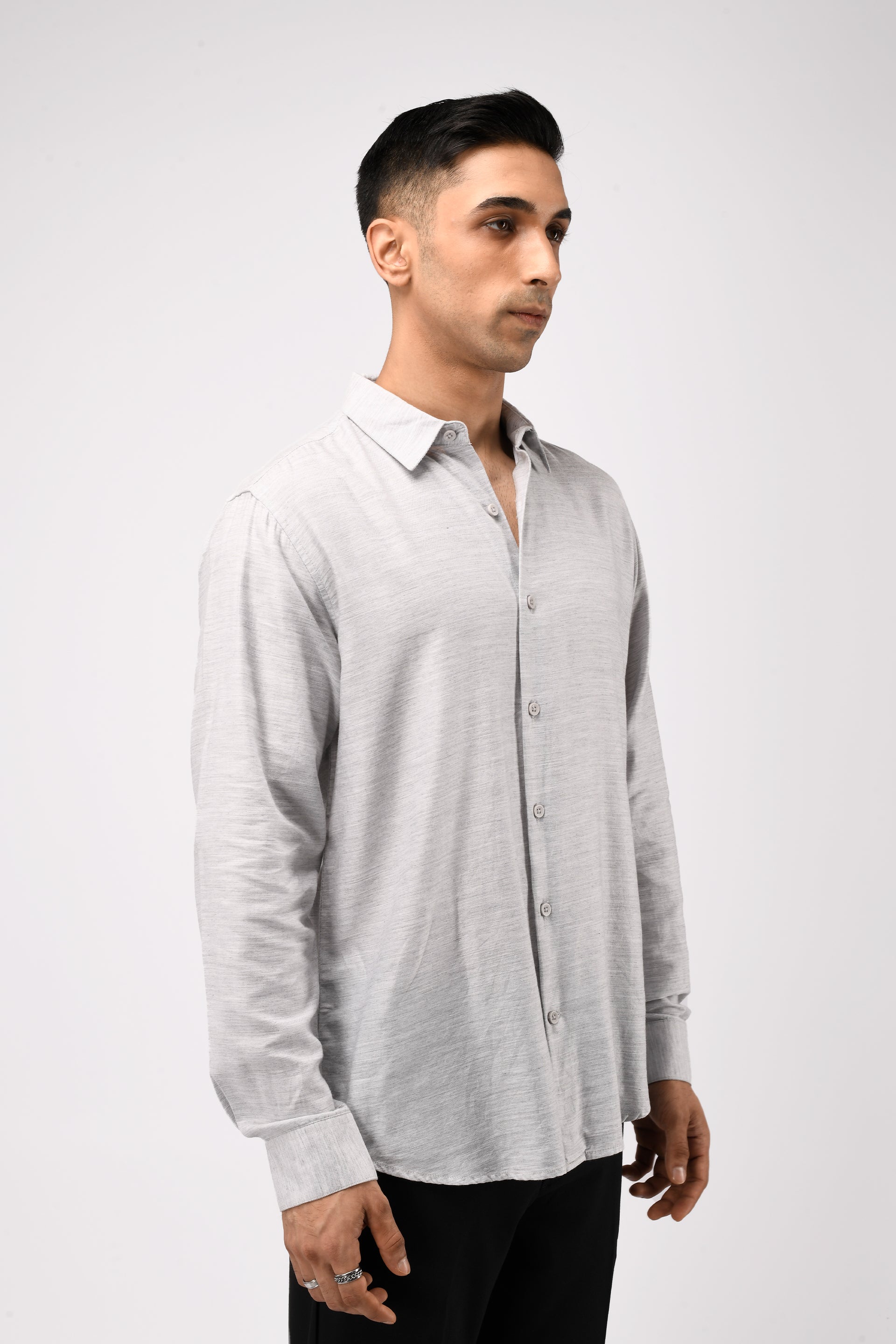 Soft Lycocell White Melange Shirt