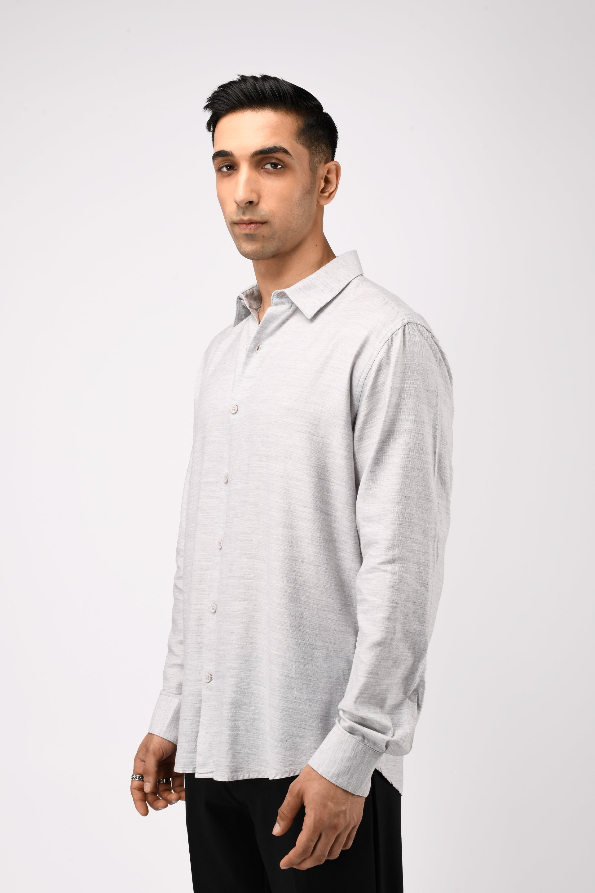 Soft Lycocell White Melange Shirt
