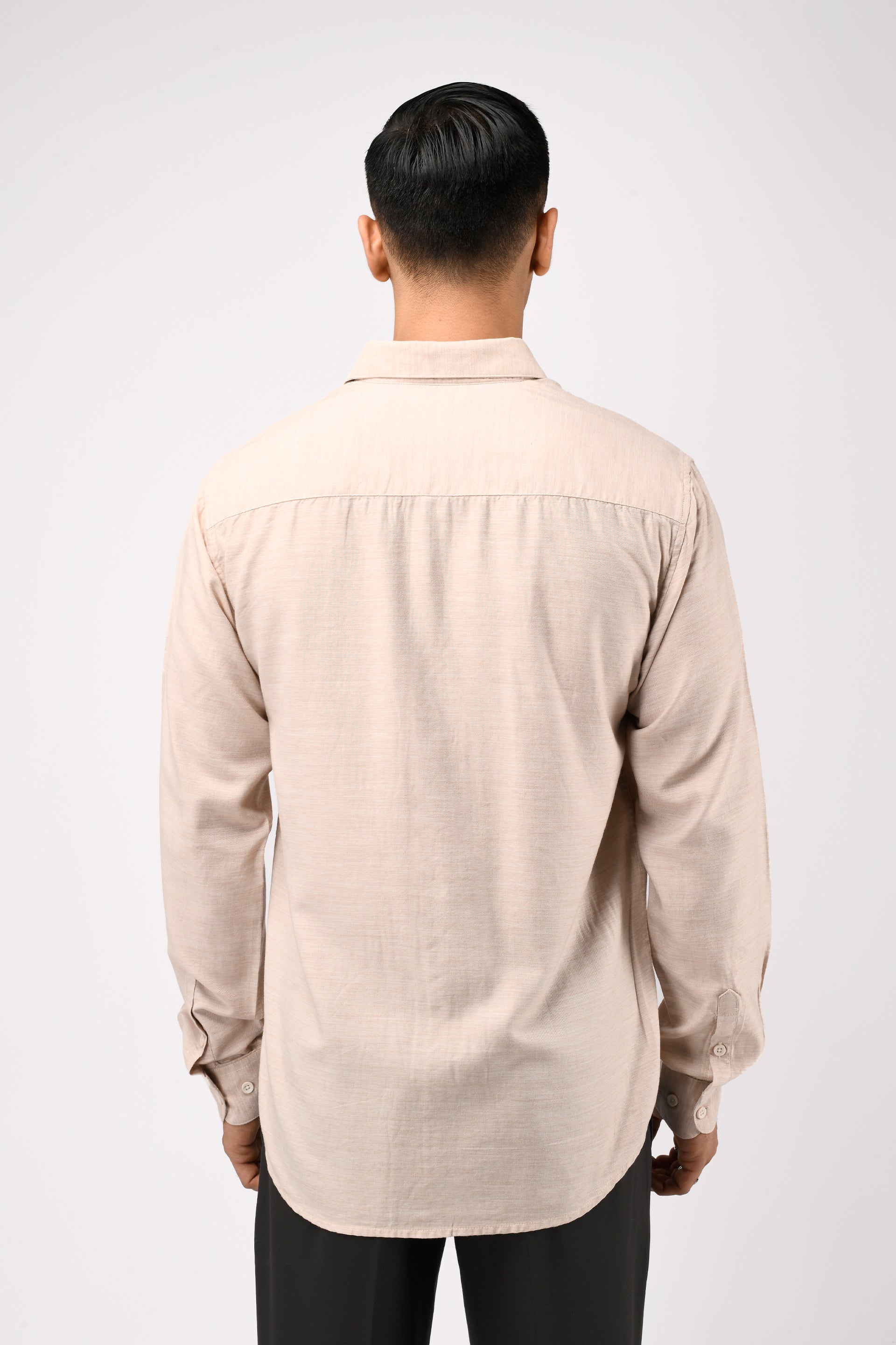 Soft Lycocell Cream Melange Shirt