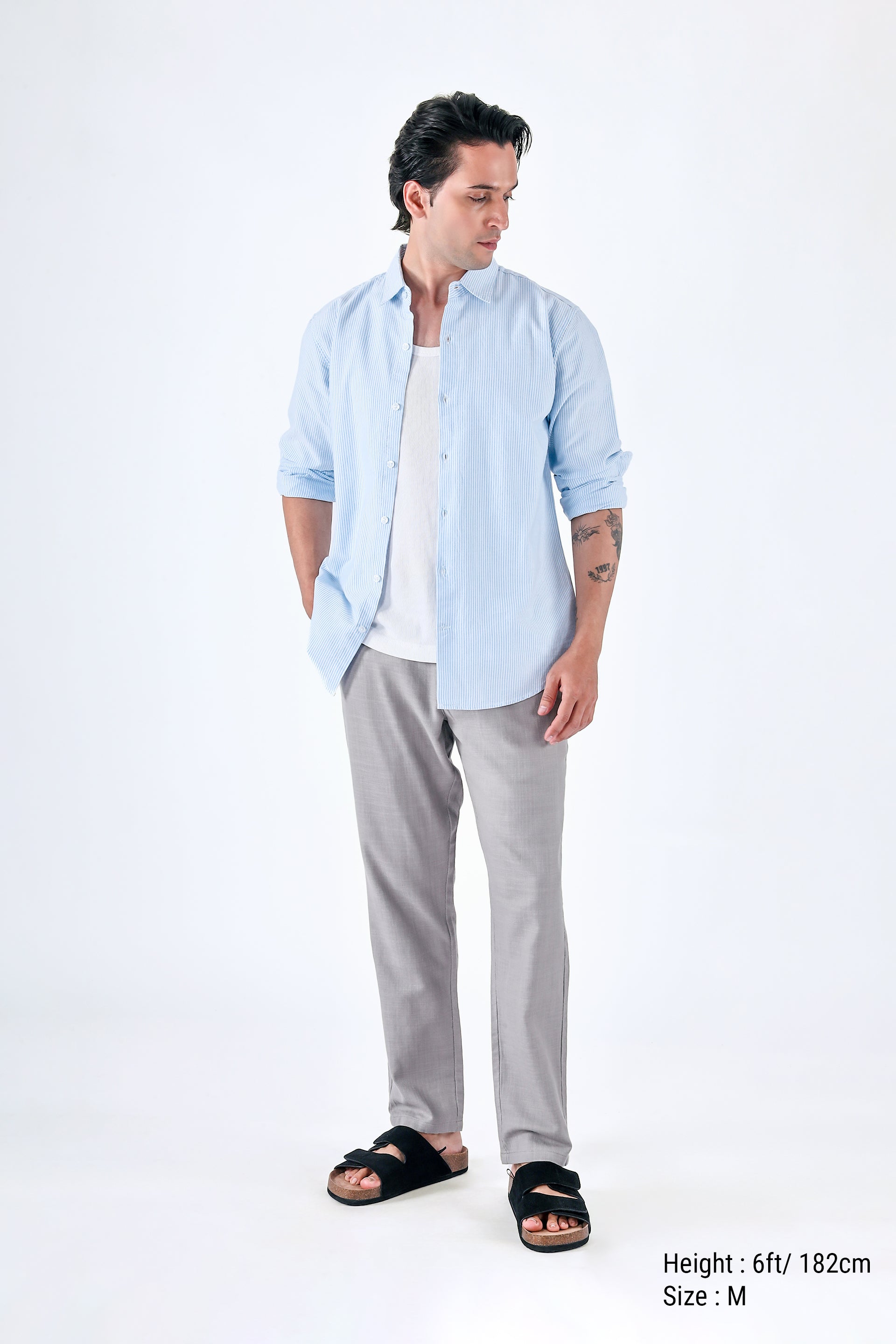 Premium Knitted Tailored Trousers In Grey