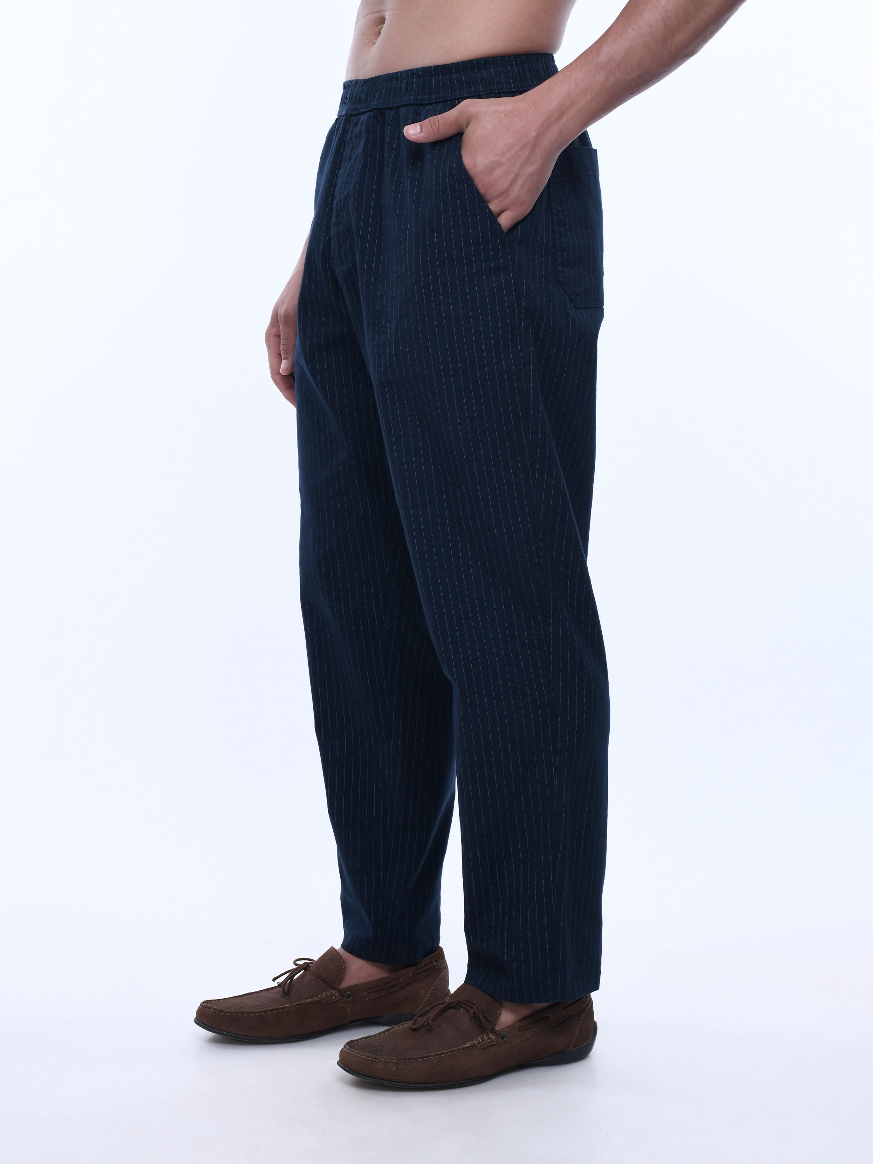 Blue Cotton Jogger Track Pants